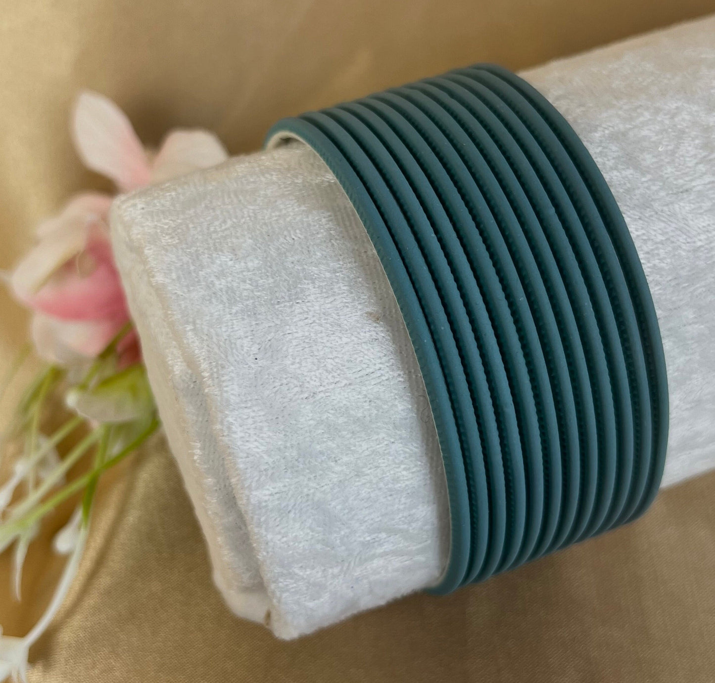 Teal Single Bangles - Set of 12 - Indian Bangles/Bracelets/Matte Bangles/Indian & Pakistani Jewellery