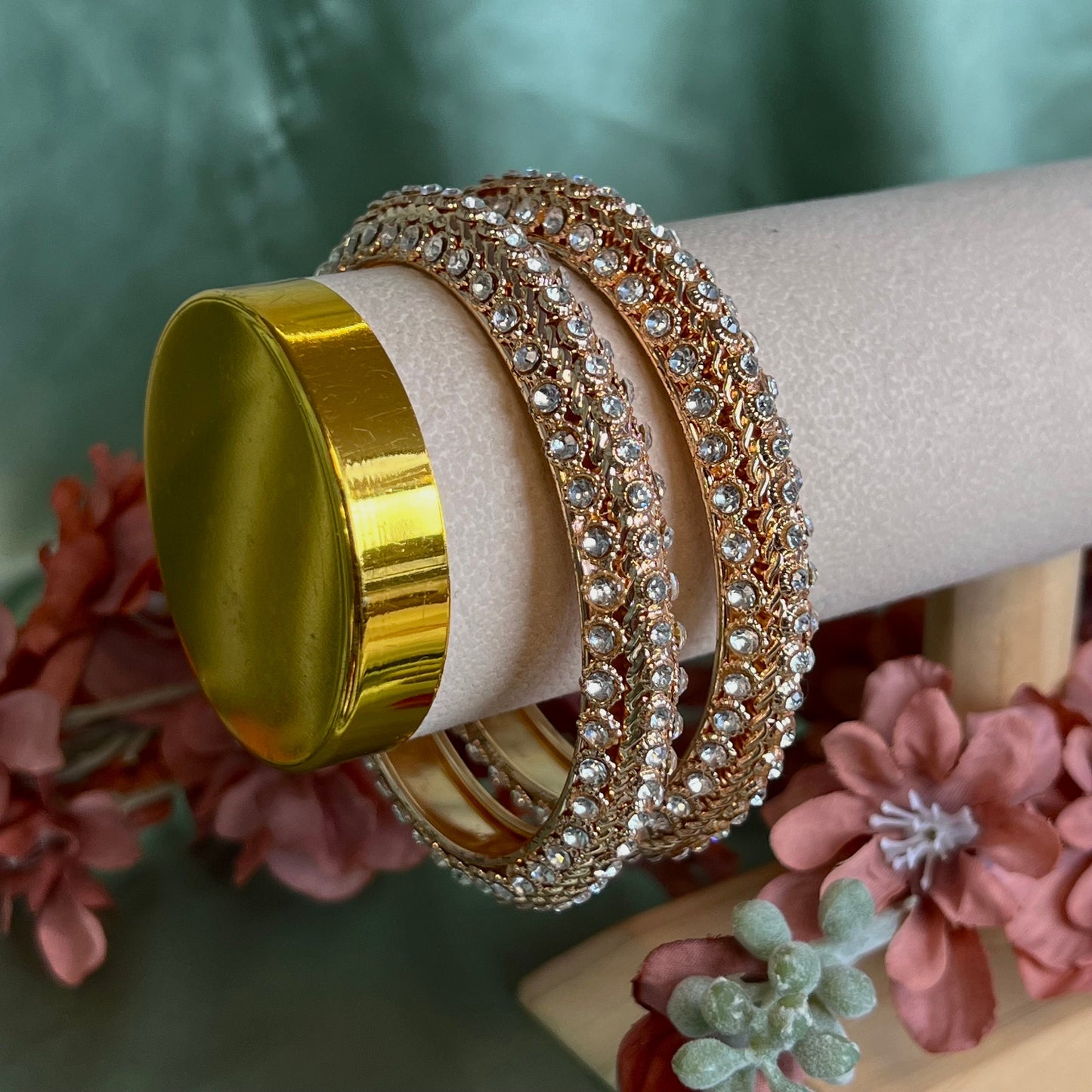 Set of 2 Rose Gold Kada Bangles/Rose gold/ Indian/ Pakistani/Jewelley/Bridal Bangles/Fashion Bracelet