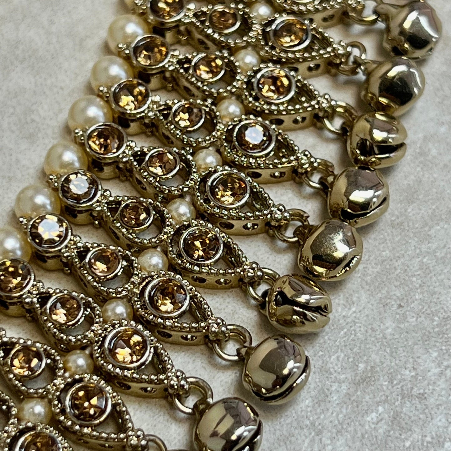 Anklets - Golden Rhinestone/Indian/ Pakistani Style Jhanjra/ Foot Accessory