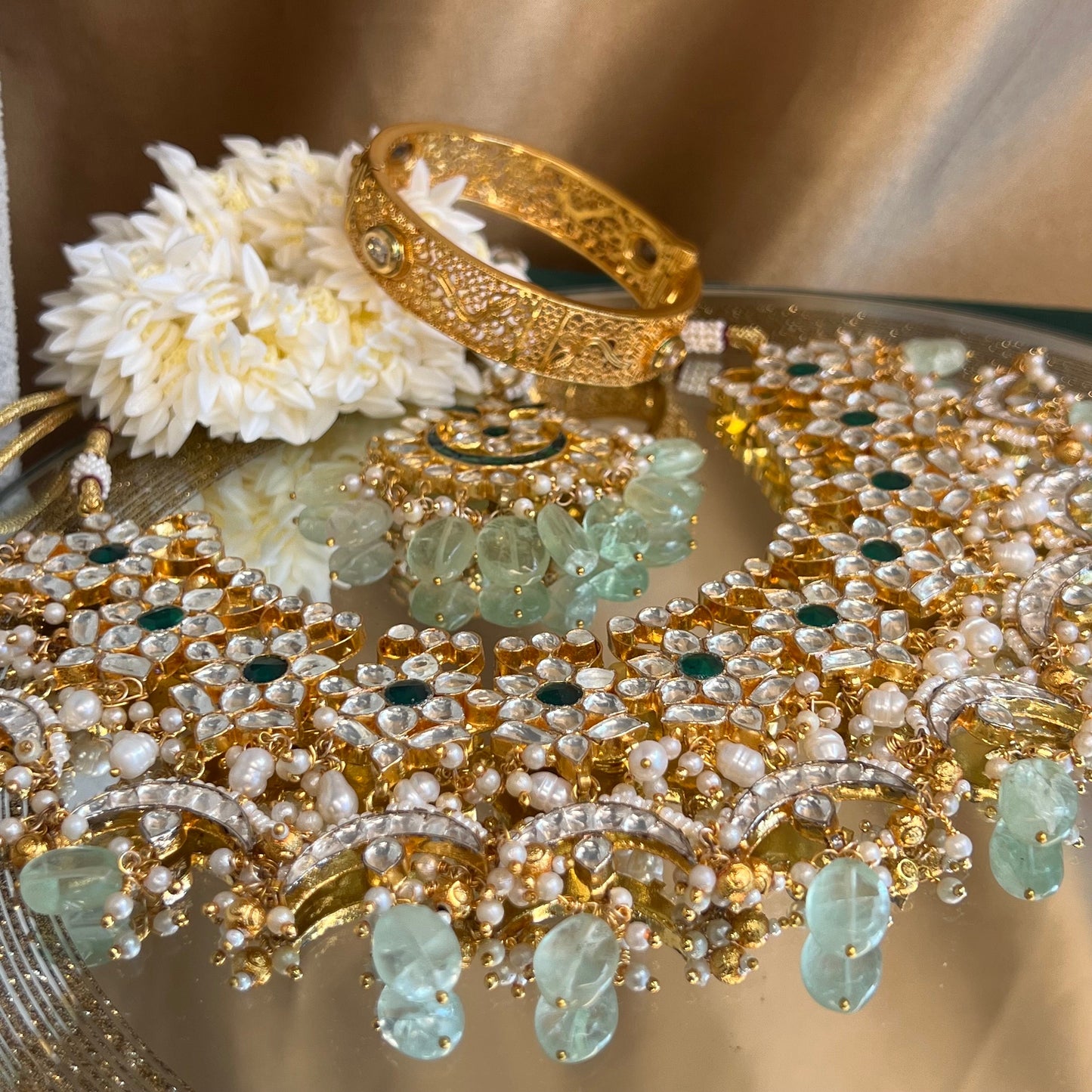 Real Kundan Bright Gold Choker Only/ Unique Style/ Indian/ Pakistani/Fashion Jewellery/ Gift for Women