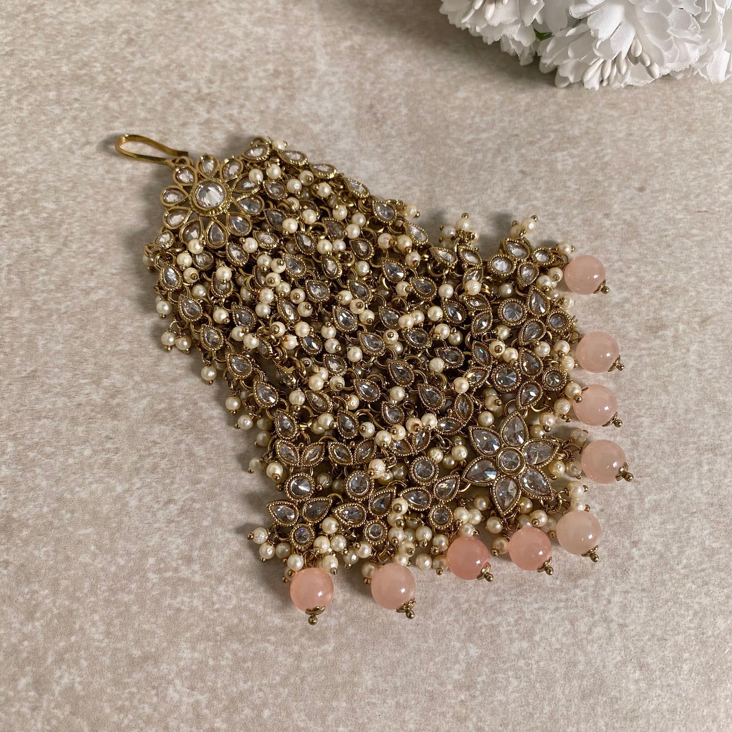 Jhumar/ Clear/Peach/Light Pink/Crystals/ Pastel/ Passa/ Indian/ Pakistani Style/Headpieces