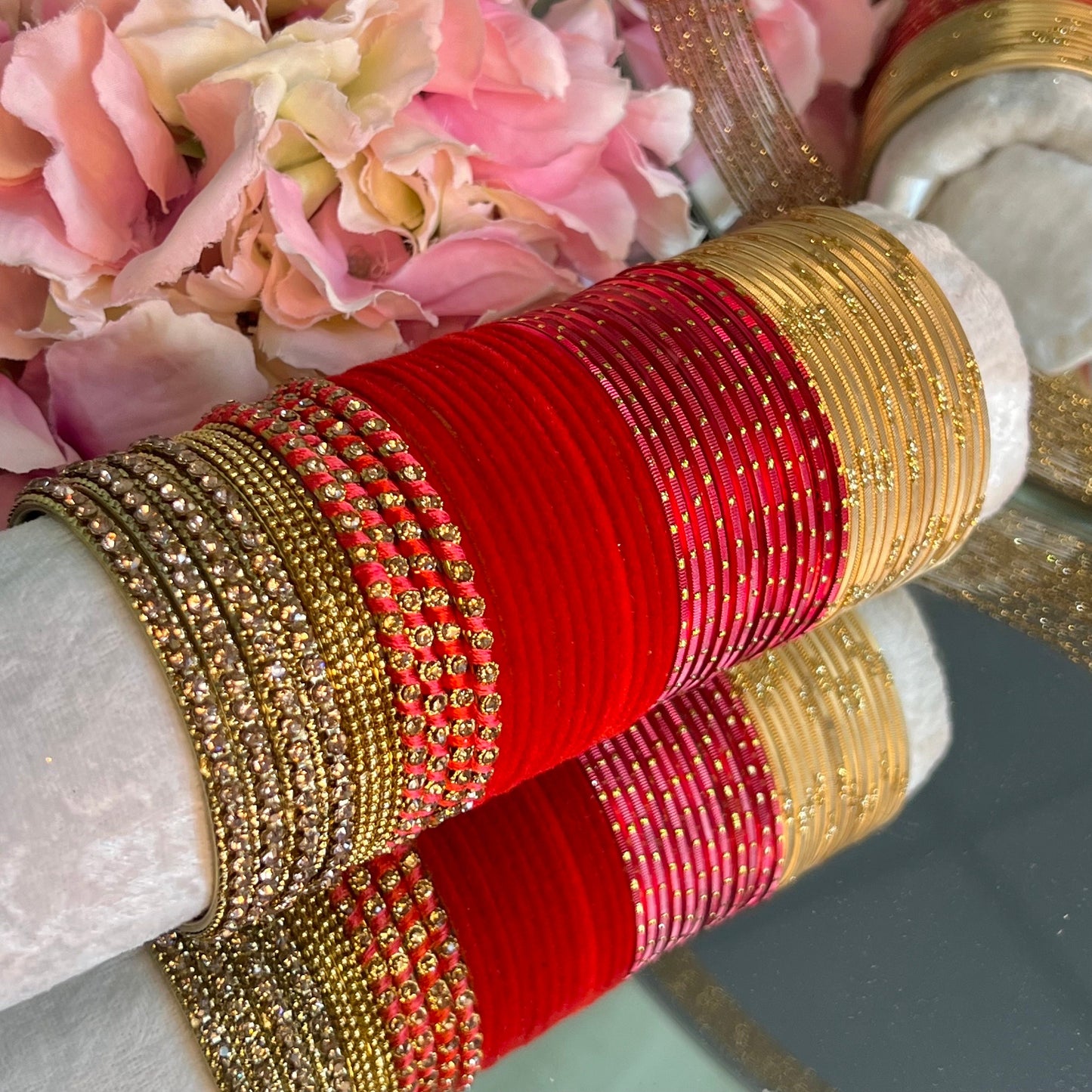 Bangle Roll Build Your Bangle Set - Red Velvet Bangle Collectio/Indian/ Pakistani/Jewelley/ Fashion Bracelet/Block of Bangles/Gift for women
