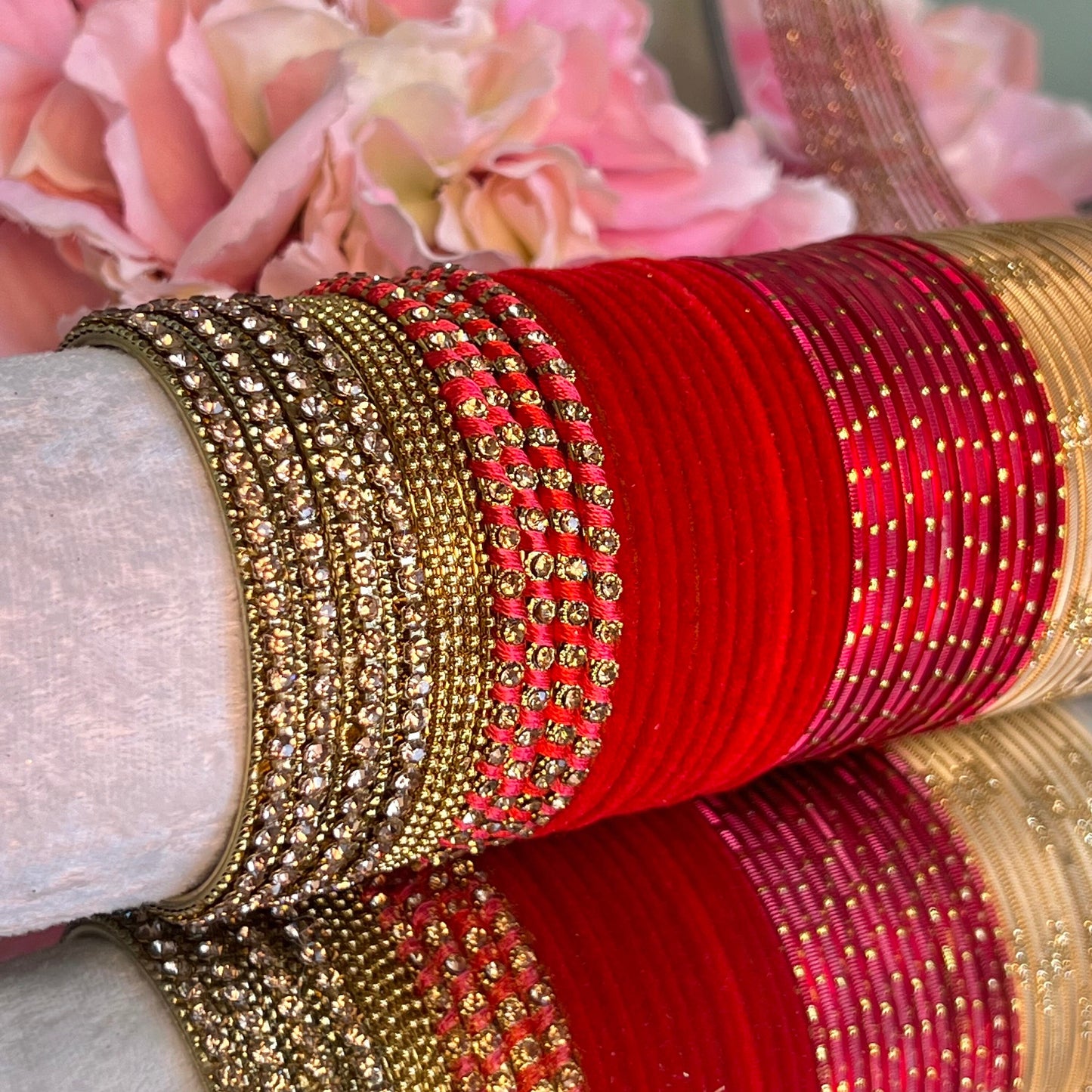 Bangle Roll Build Your Bangle Set - Red Velvet Bangle Collectio/Indian/ Pakistani/Jewelley/ Fashion Bracelet/Block of Bangles/Gift for women