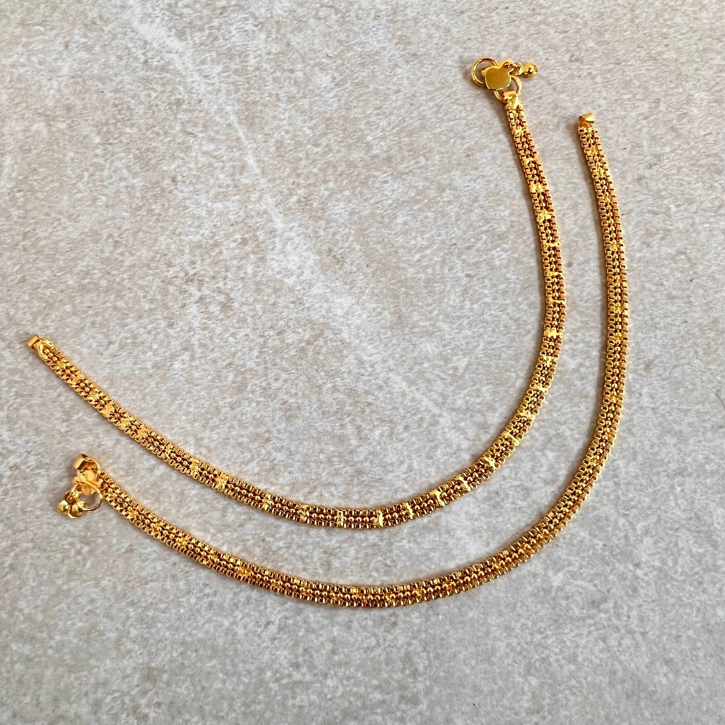 Anklets - Bright Gold/Indian/ Pakistani Style Jhanjra/ Foot Accessory/Valentines gifts