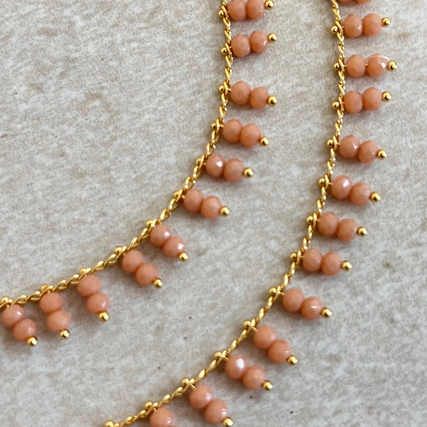 Anklets - Peach Dainty Anklet /Indian/ Pakistani Style Jhanjra/ Foot Accessory