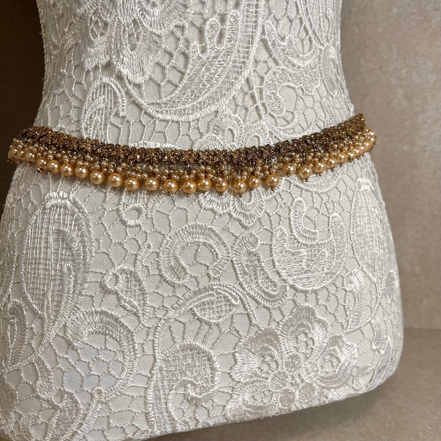 Champagne Long Mala/ Haar/ Long Necklace/ Waist chain/ Belt/ Sari Belt/ Unique Style/ Indian/ Pakistani/Fashion Jewellery/ Gift for Women