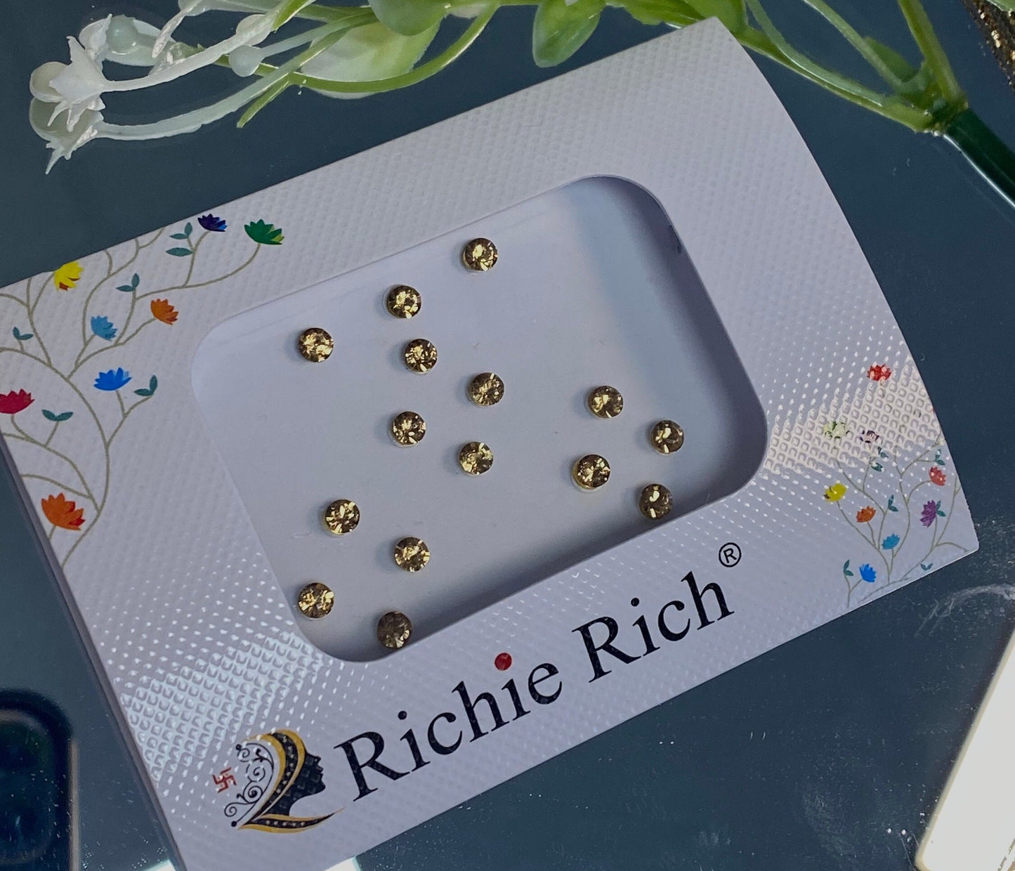7 Multicolour Bindi Packs/Bindiya/ Chanlo/ Indian Accessory/Forehead