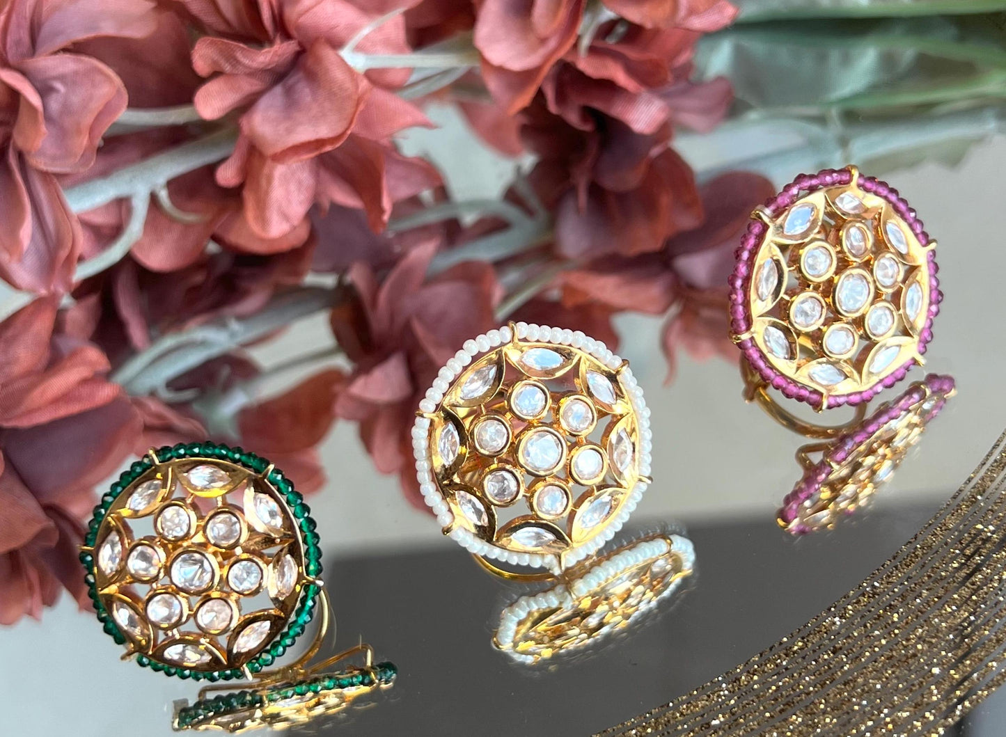 Green Indian Ring/ Fashion Jewellery/ Gift for Women/Indian/Pakistani style