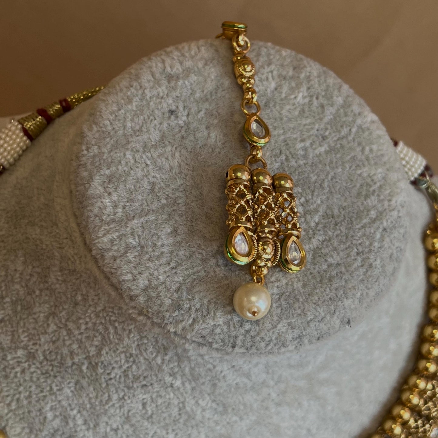 Temple Style Necklace Set Jhumka Earrings/ Indian/ Pakistani/Fashion Jewellery/ Gift for Women