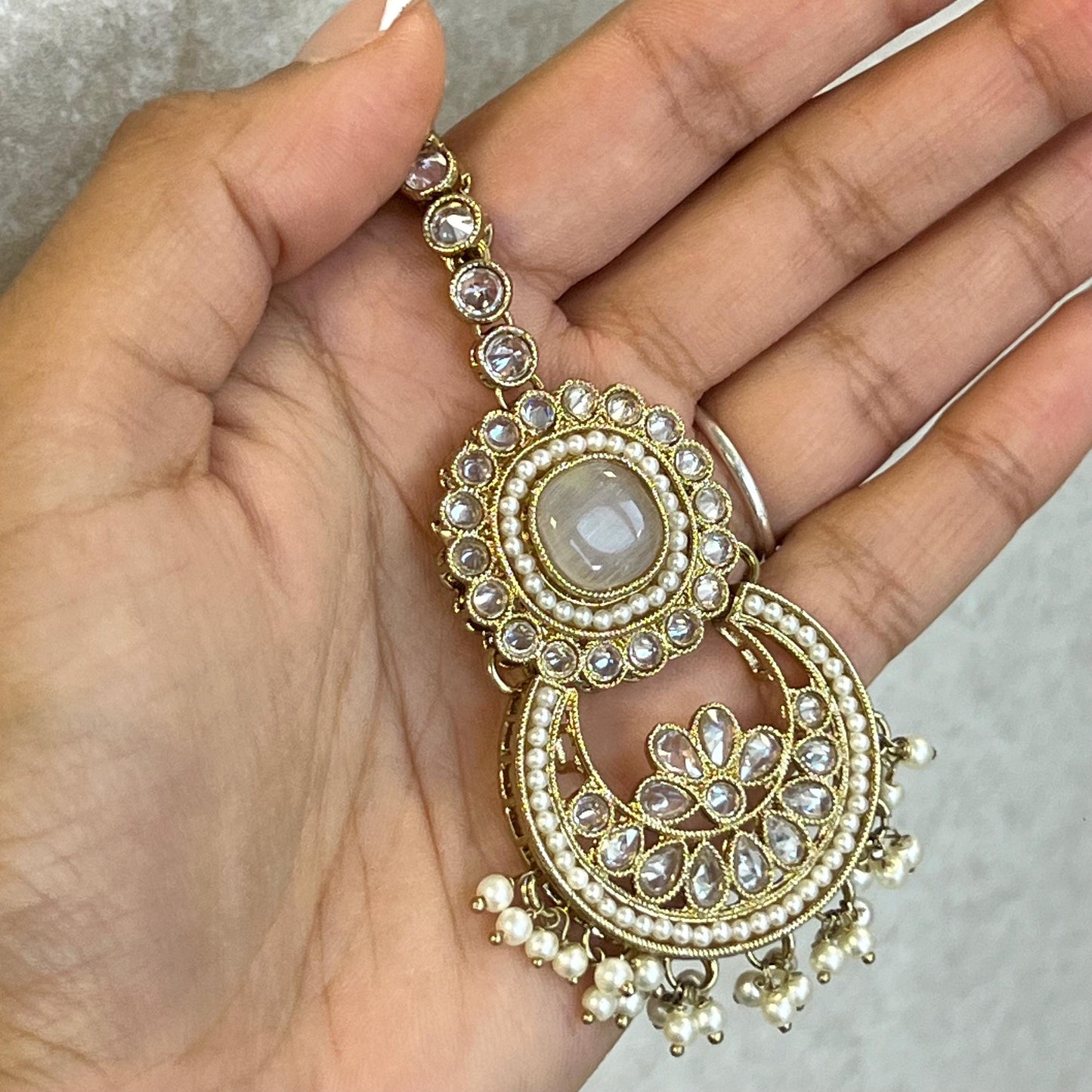Clear Medium Tikka/ Tikli/ Indian/ Pakistani Fashion Jewellery/ Maang Tikkas