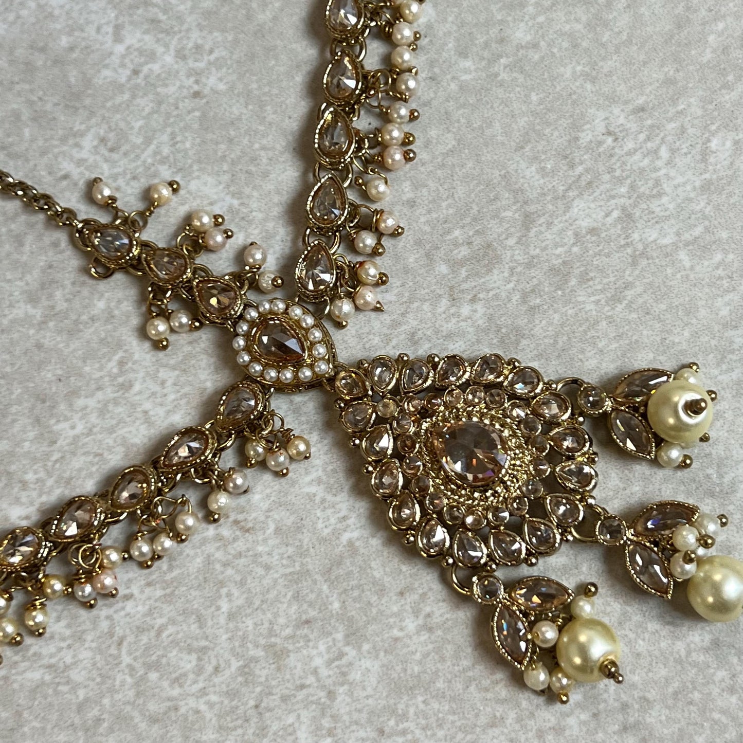 Antique Golden Mathapatti (Indian Headband)/Pakistani/Fashion Jewellery/ Bridal Forehead Jewellery Headpiece/Bollywood /phoolpatti
