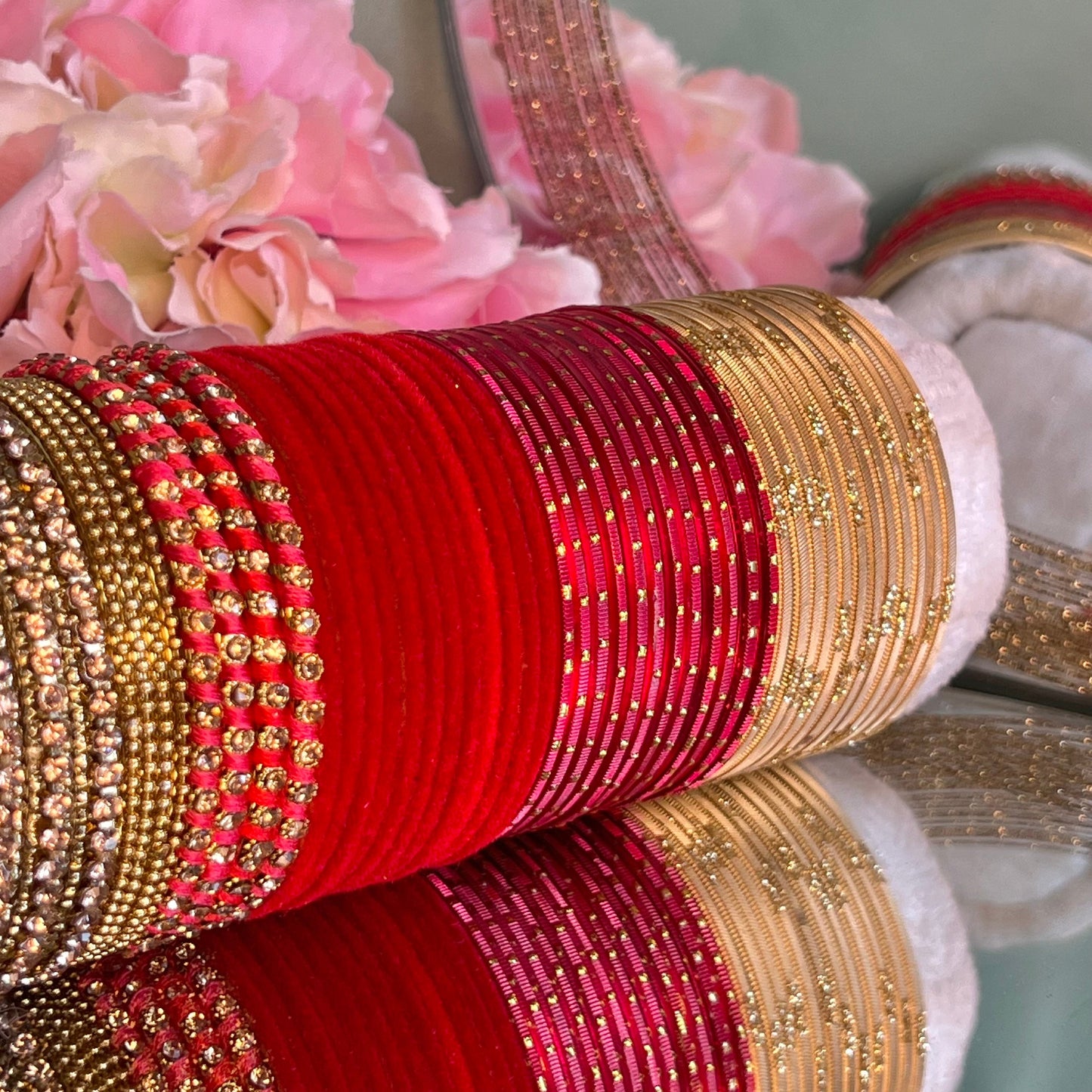 Bangle Roll Build Your Bangle Set - Red Velvet Bangle Collectio/Indian/ Pakistani/Jewelley/ Fashion Bracelet/Block of Bangles/Gift for women