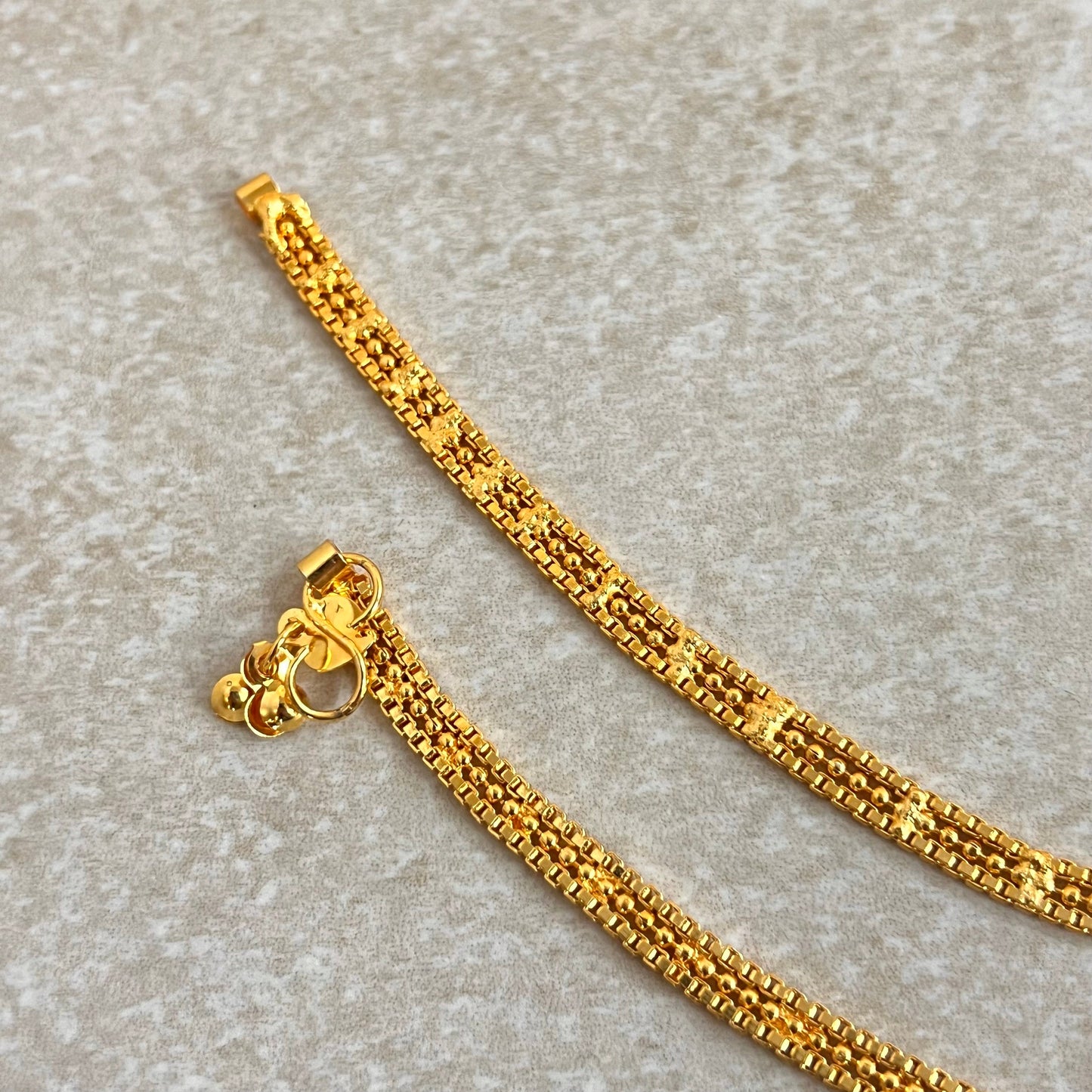 Anklets - Bright Gold/Indian/ Pakistani Style Jhanjra/ Foot Accessory/Valentines gifts