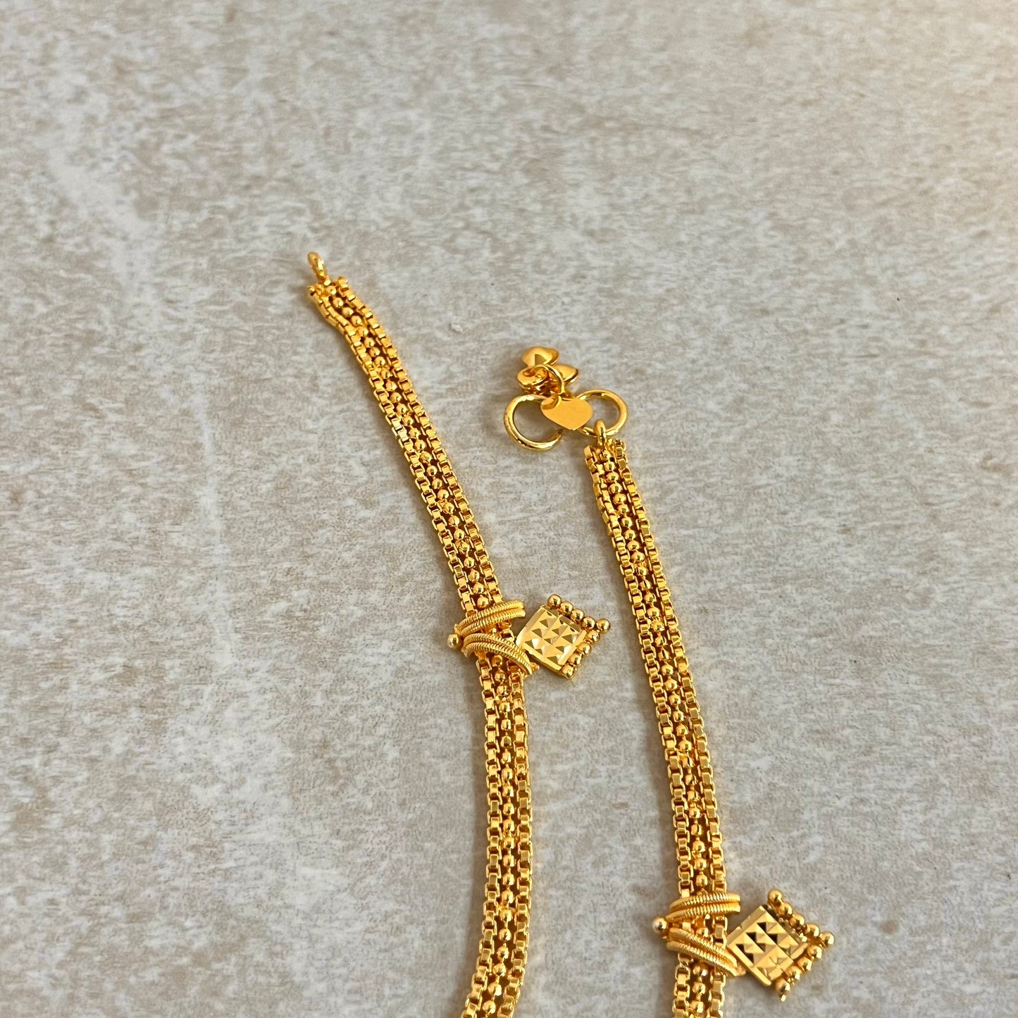 Anklets - Bright Gold/Indian/ Pakistani Style Jhanjra/ Foot Accessory/Valentines gifts