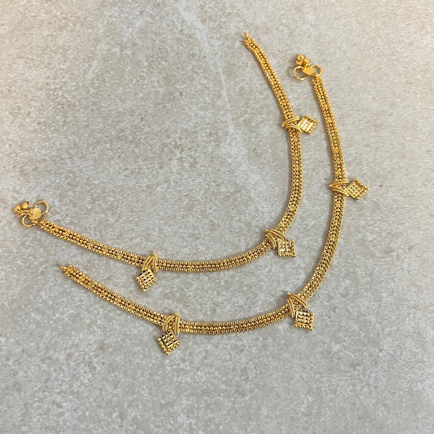 Anklets - Bright Gold/Indian/ Pakistani Style Jhanjra/ Foot Accessory/Valentines gifts