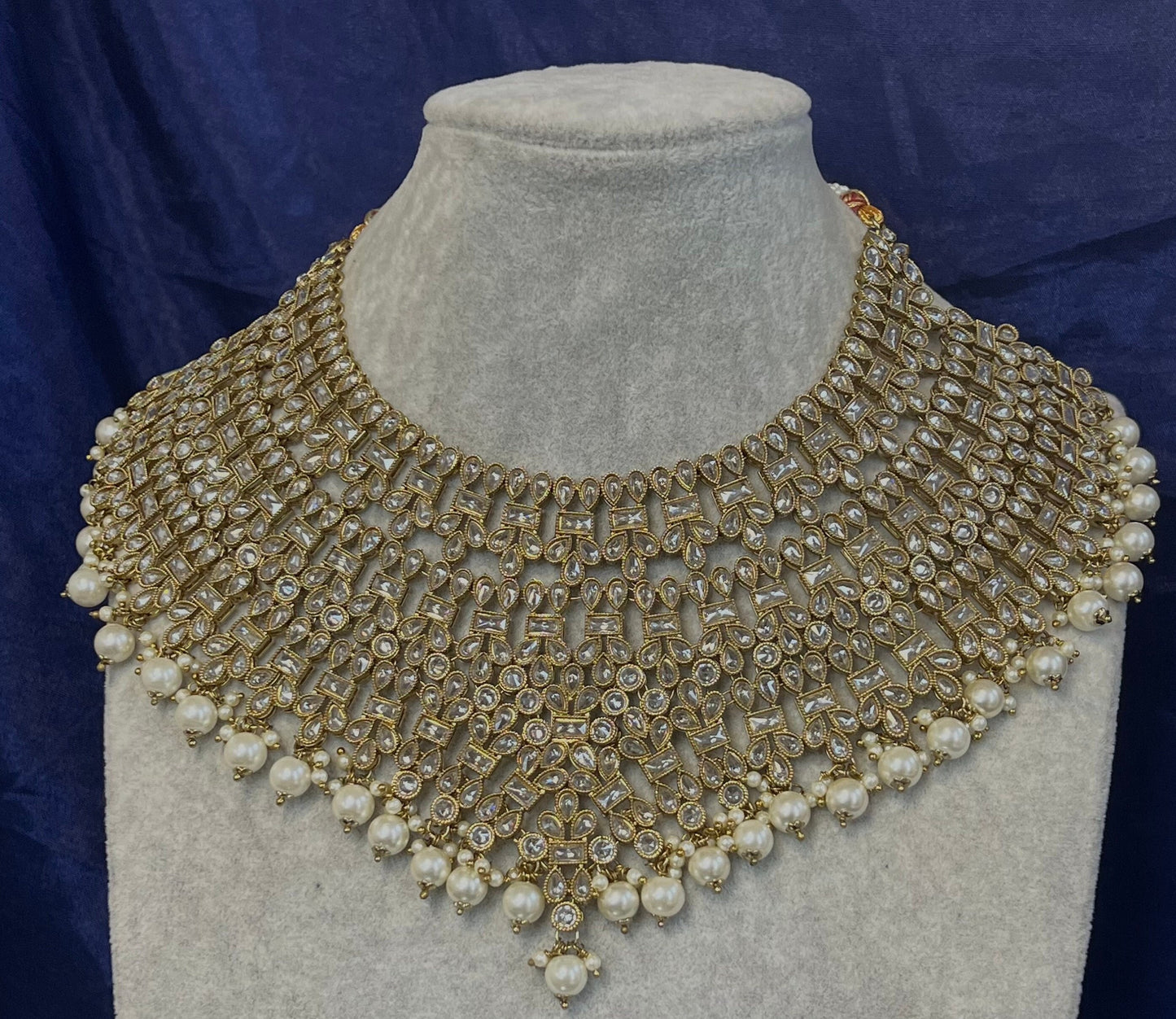 Bridal Clear Necklace Only/Unique Style/ Indian/ Pakistani/Fashion Jewellery/Bridal Jewellery/ Clear Necklace/Gift for Women