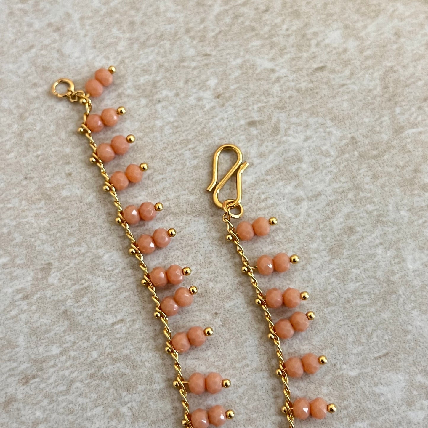 Anklets - Peach Dainty Anklet /Indian/ Pakistani Style Jhanjra/ Foot Accessory
