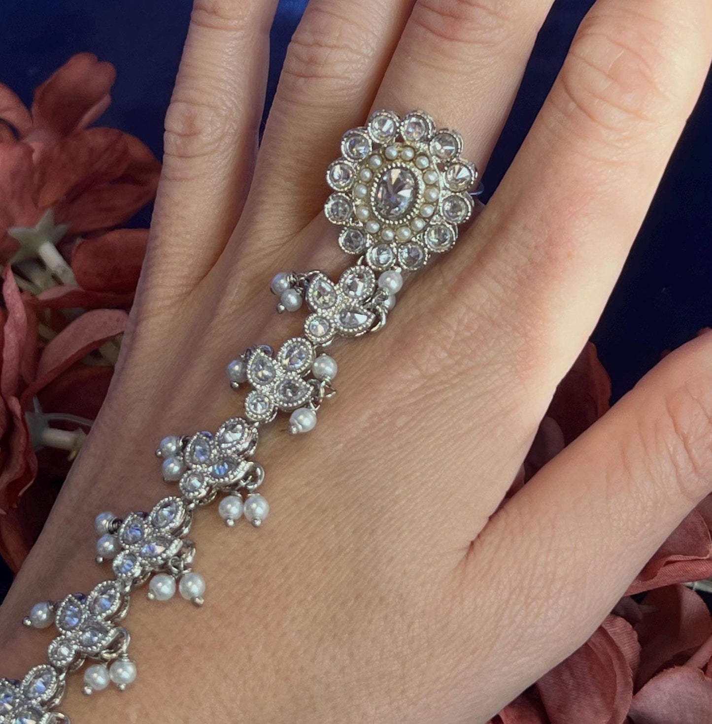Silver Hand Harness/Silver Hathpool/ Fashion Jewellery/ Gift for Women/Indian/Pakistani style /Haathphool/Hand Accessory