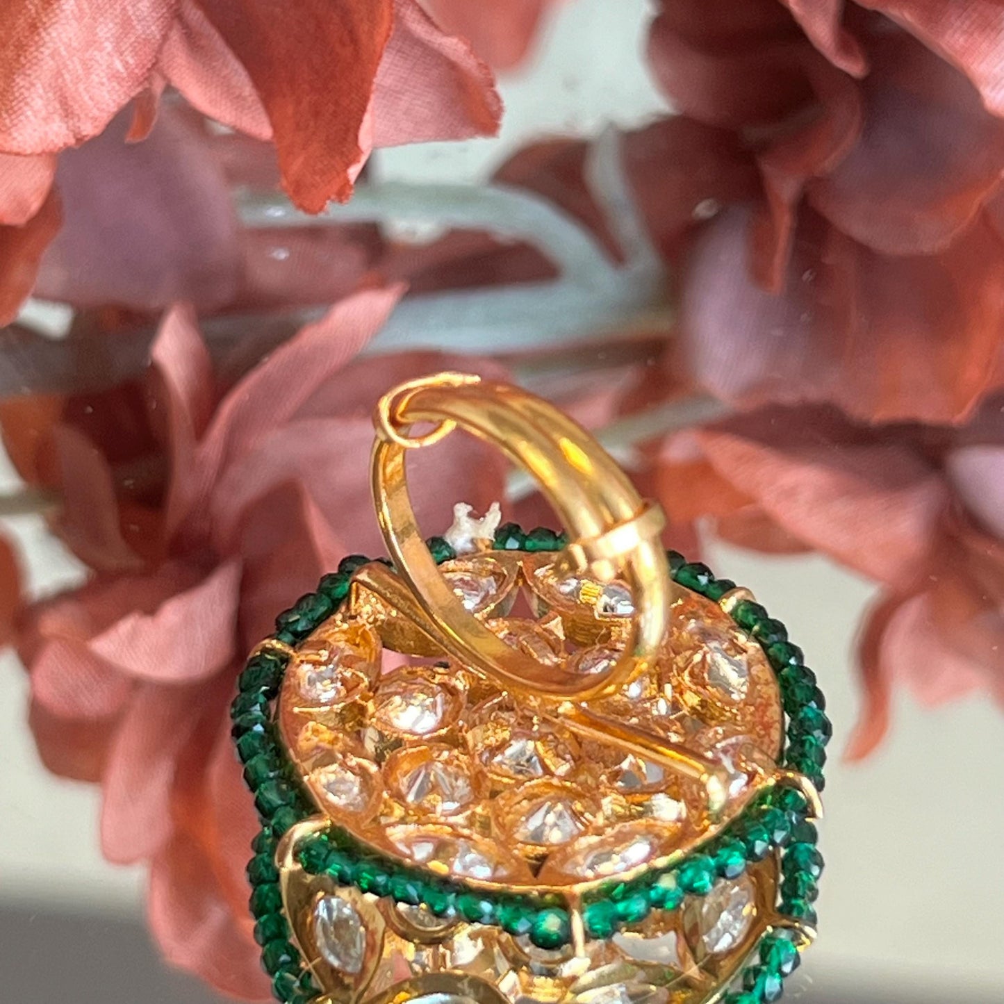 Green Indian Ring/ Fashion Jewellery/ Gift for Women/Indian/Pakistani style