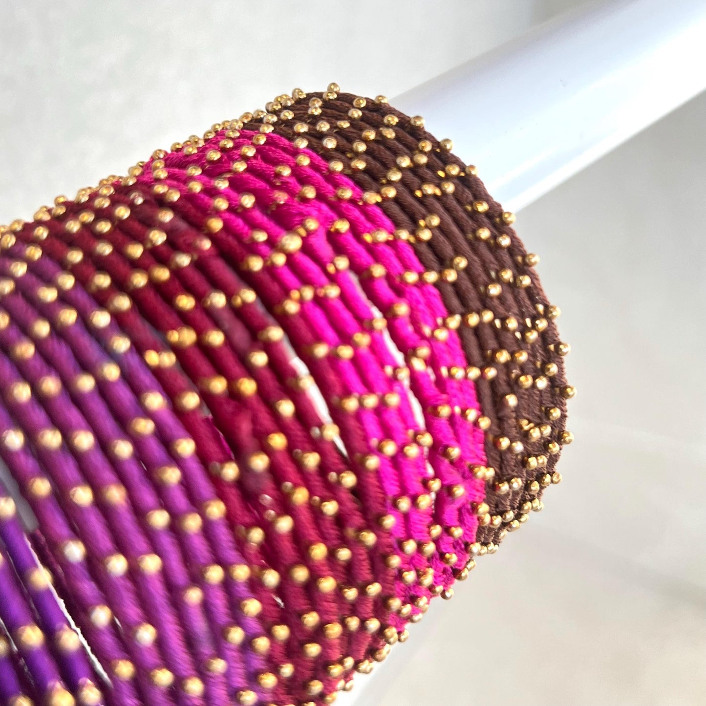 Purple Shades/Thread Coloured Bangle Block/ Collection/ Set/ Indian/ Pakistani Bangles/ 2.6 Small Bangles