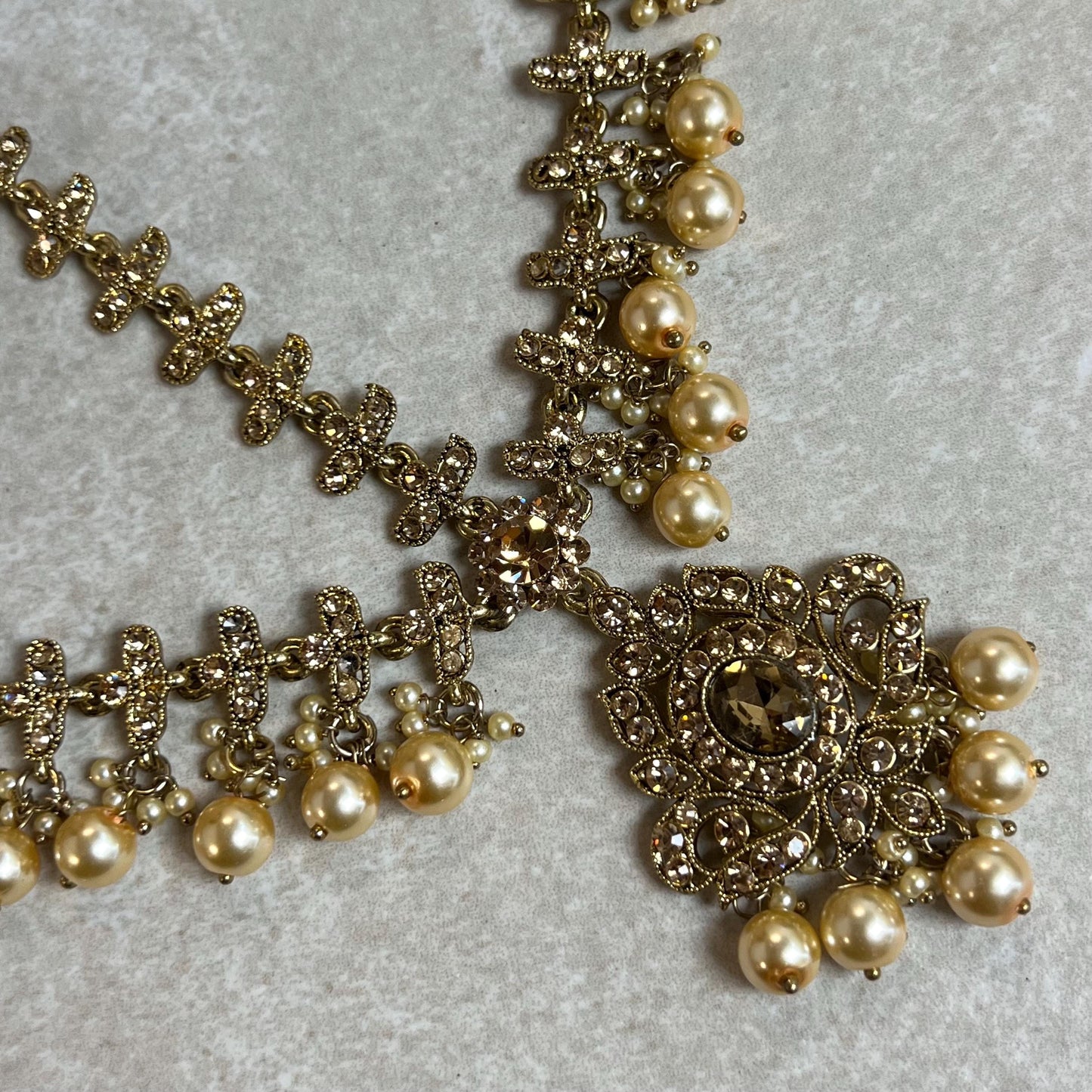 Antique Golden Mathapatti (Indian Headband)/Pakistani/Fashion Jewellery/ Bridal Forehead Jewellery Headpiece/Bollywood /phoolpatti