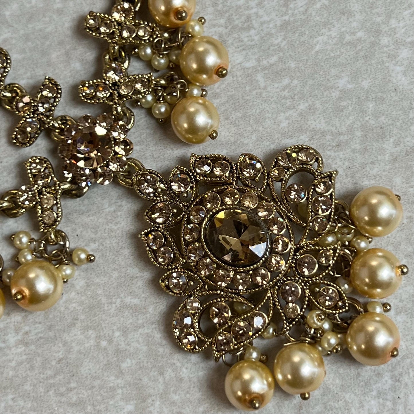Antique Golden Mathapatti (Indian Headband)/Pakistani/Fashion Jewellery/ Bridal Forehead Jewellery Headpiece/Bollywood /phoolpatti