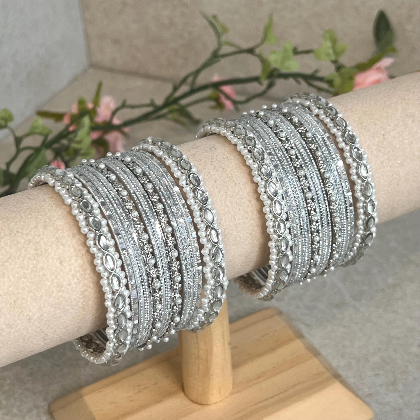Silver Small Bangle Set/Indian/ Pakistani/Jewelley/ Fashion Bracelet