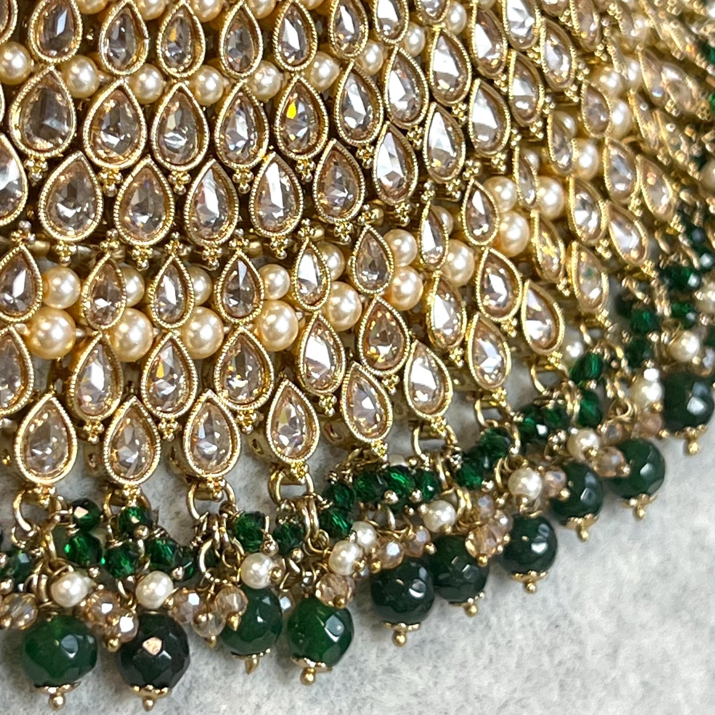 Green Bridal Necklace set Indian/ Pakistani Style/ Wedding/ Fashion Jewellery/ Necklace set