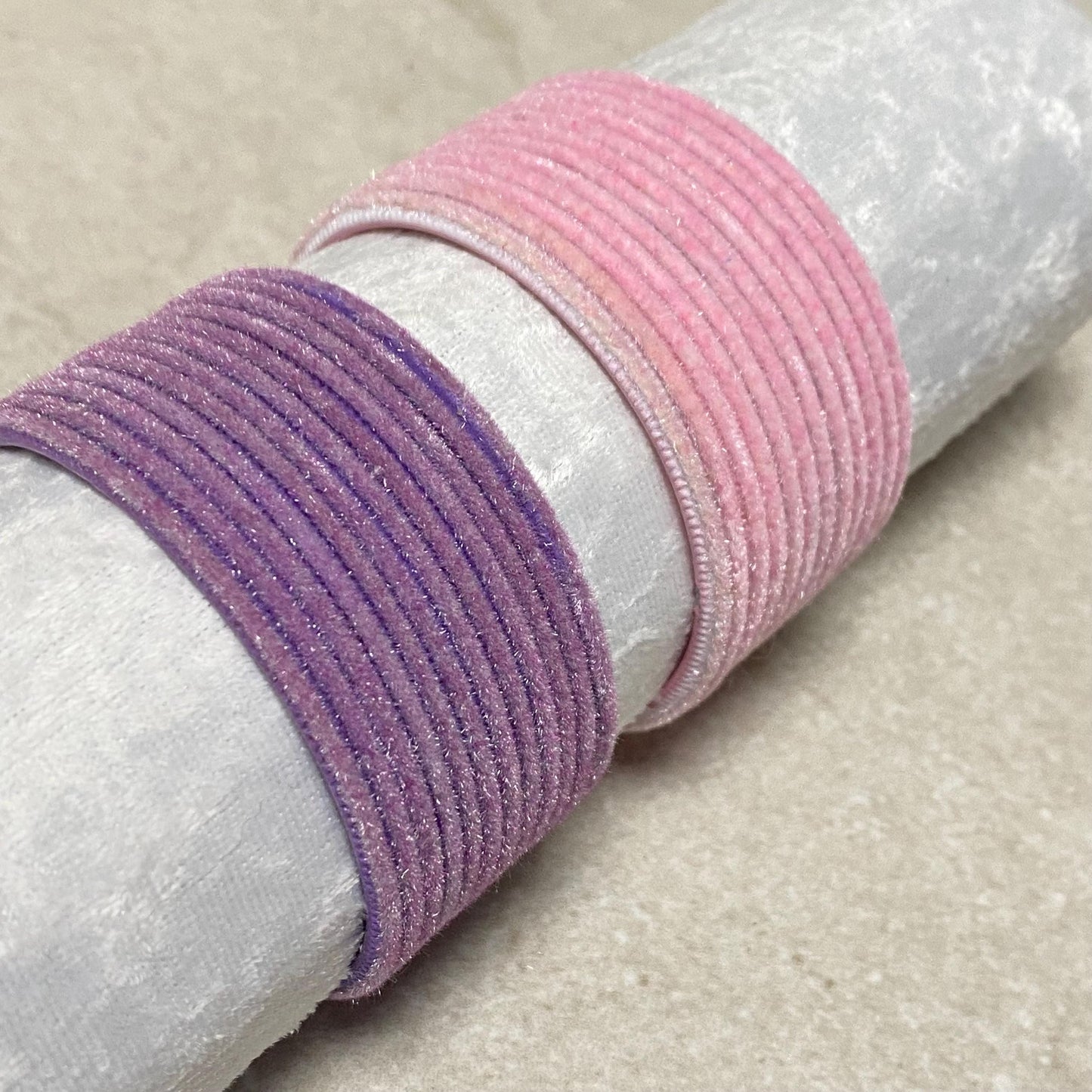 Set of 12 Velvet detail Bangle/2.4 Small Bangle Set/Indian/ Pakistani/Jewelley/ Choose colour/ Pink /Lilac