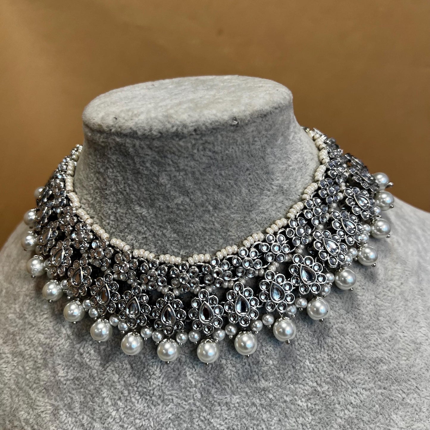 Silver Bridal Necklace/ Unique Style/ Indian/ Pakistani/Fashion Jewellery/ Gift for Women
