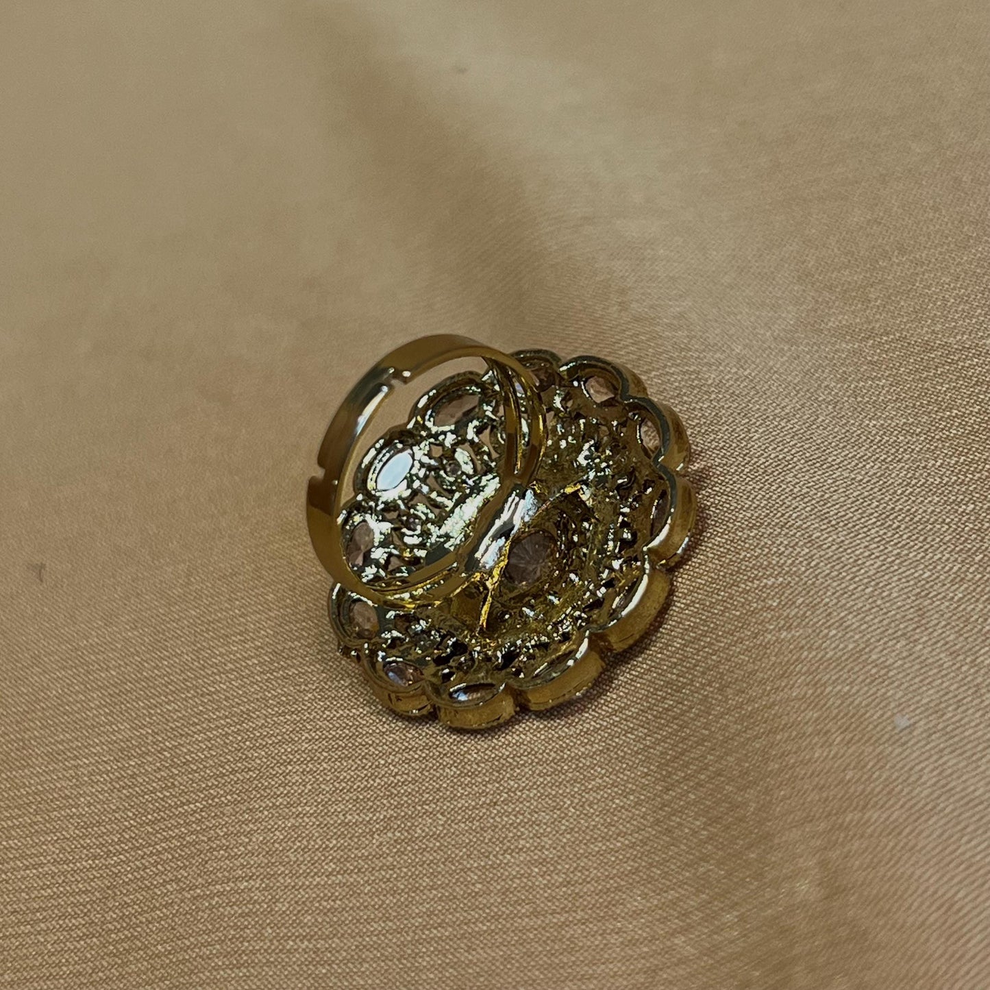 Champagne Medium Round Hand Ring/Rings/Fashion Jewellery/ Gift for Women/Indian/Pakistani style