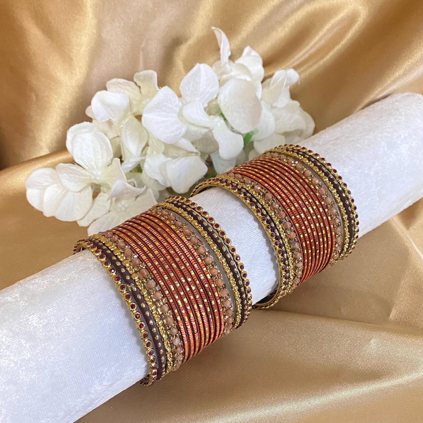 Orange Small Bangle Set for Both Arms traditional Bollywood Indian Pakistani Churi set Jewelley Fashion Bracelet wedding jewellery sale 2.6