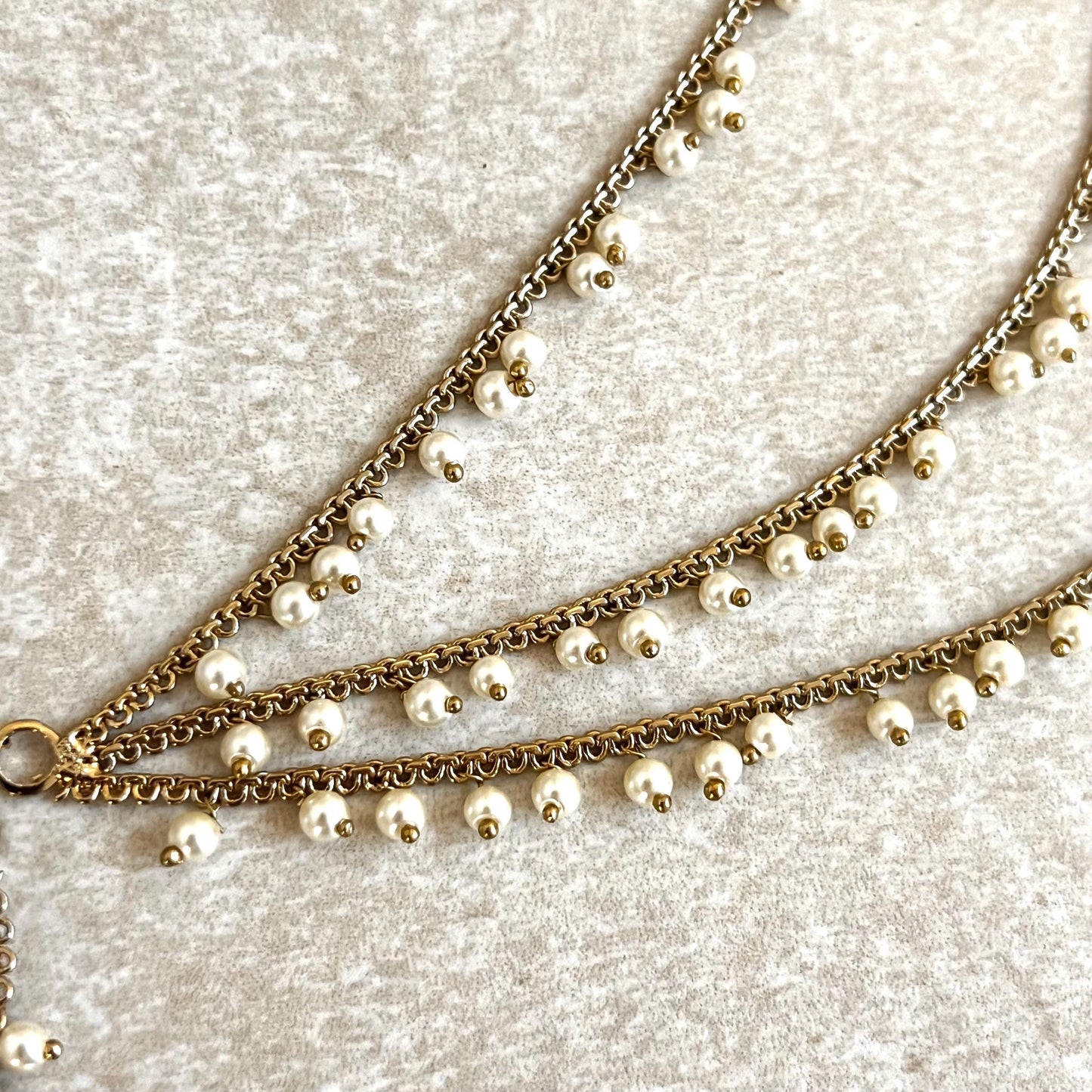 Antique Gold Pearl Ear Chains to add to any earring style. Bollywood (Saharey) / Indian Style Earring/ Fashion Jewellery/ Gift for Women