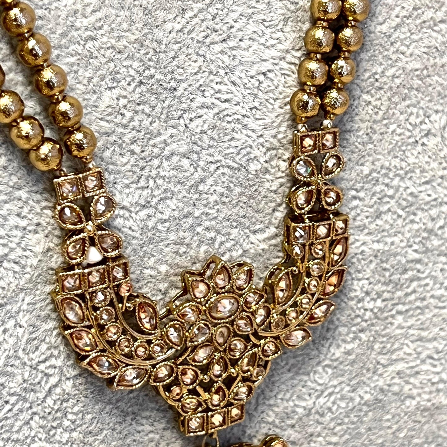 CLEARANCE Champagne/Golden Long Mala/ Haar/ Long Necklace/ Unique Style/ Indian/ Pakistani/Fashion Jewellery/ Gift for Women