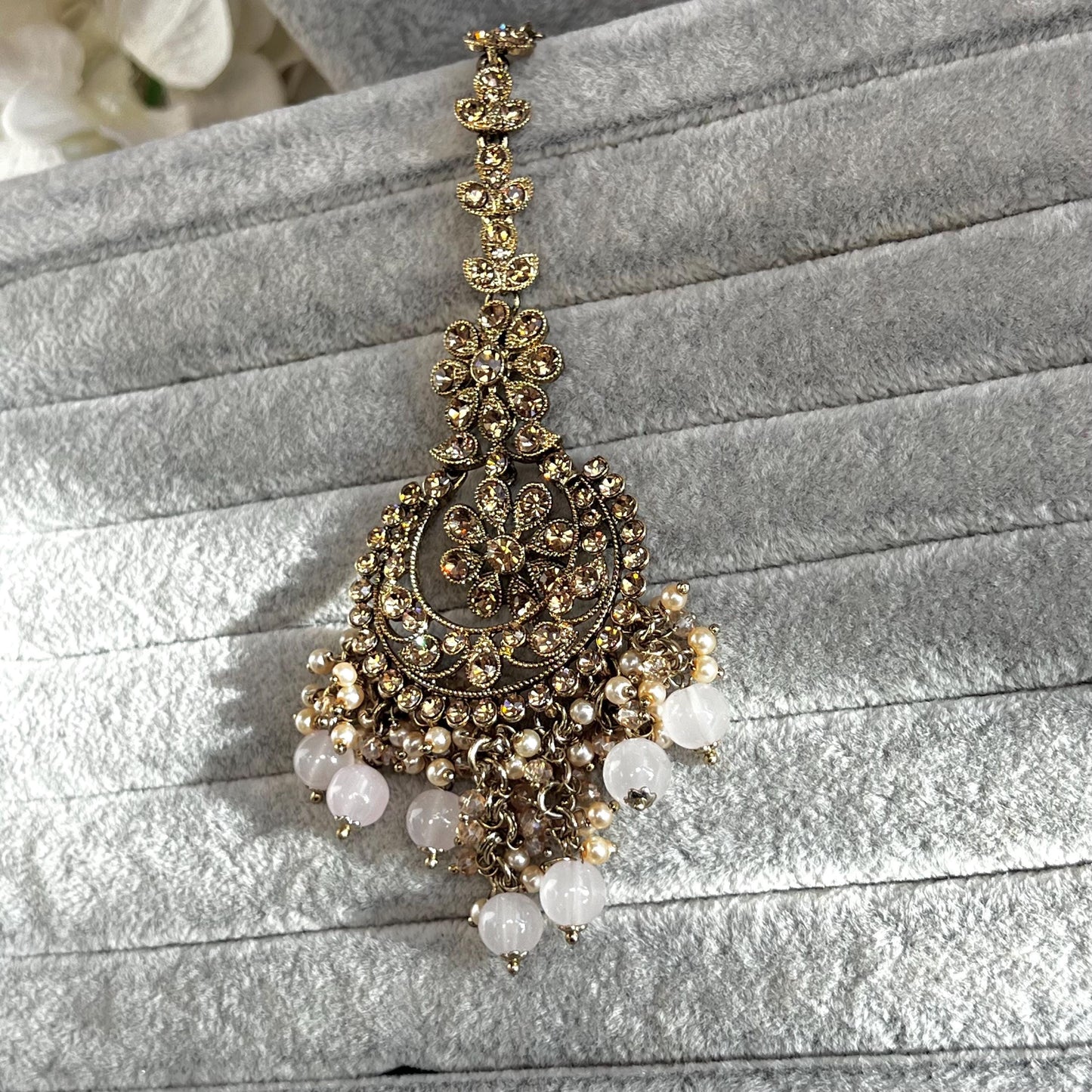 Pink & Golden Choker Set - Pink Earring/PinkTikka/Indian/ Pakistani/Fashion Jewellery/ Gift for Women