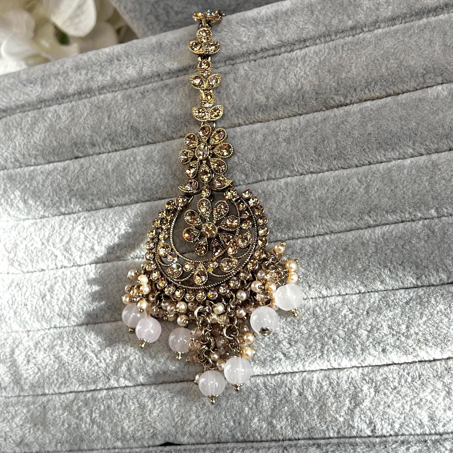 Pink & Golden Choker Set - Pink Earring/PinkTikka/Indian/ Pakistani/Fashion Jewellery/ Gift for Women