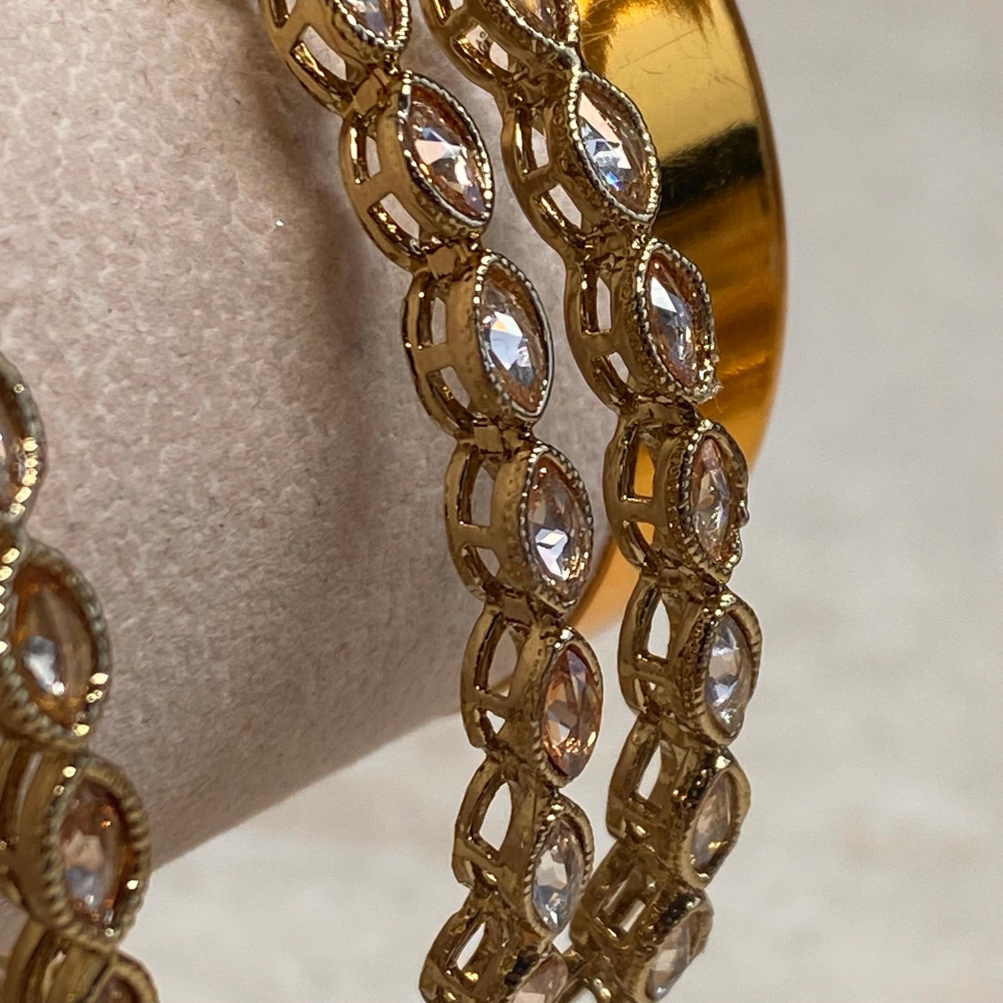 Antique Gold Champagne Zircon Crystal High Quality 1 x Single Bangle Bracelet Indian Pakistani Bollywood Fashion Jewellery Gift for Her SALE
