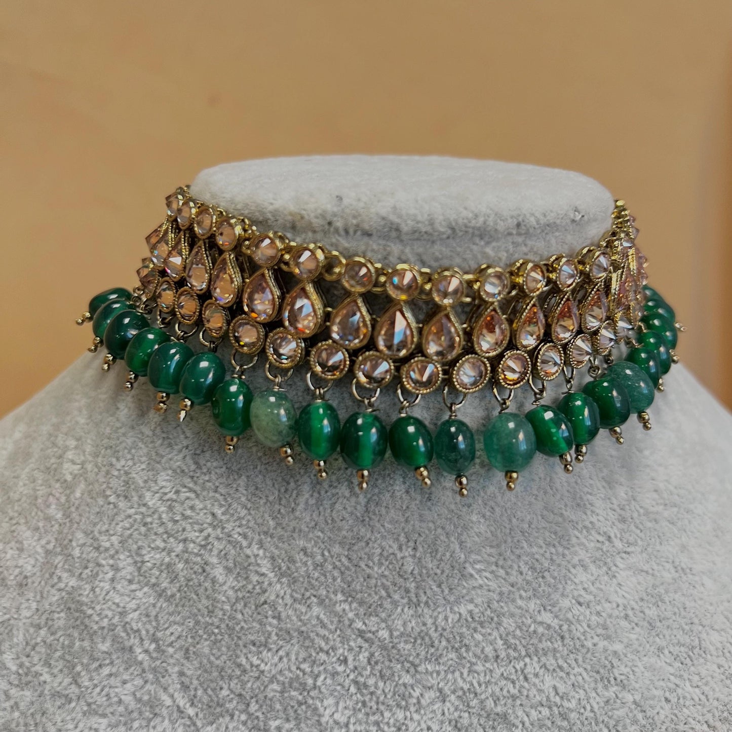 Green Choker Set Earring/ Tikka/ Tikli/ Indian/ Pakistani/Fashion Jewellery/ Gift for Women