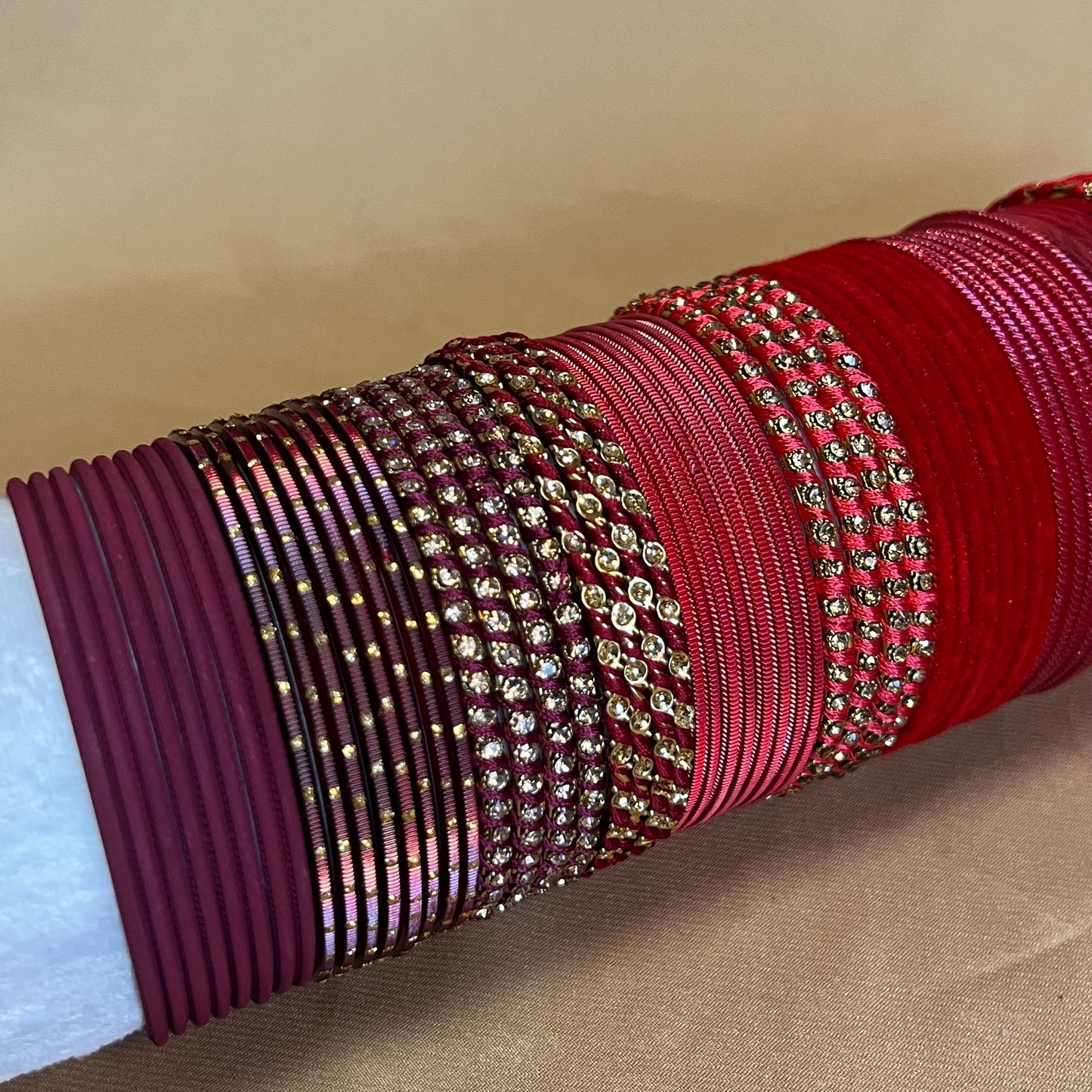 Bangle Roll Build Your Bangle Set - Cherry Dream Collection/Red/Indian/ Pakistani/Jewelley/ Fashion Bracelet/Block of Bangles/Gift for women