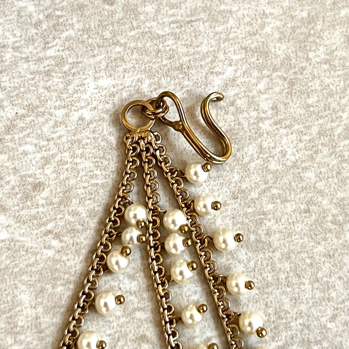 Antique Gold Pearl Ear Chains to add to any earring style. Bollywood (Saharey) / Indian Style Earring/ Fashion Jewellery/ Gift for Women