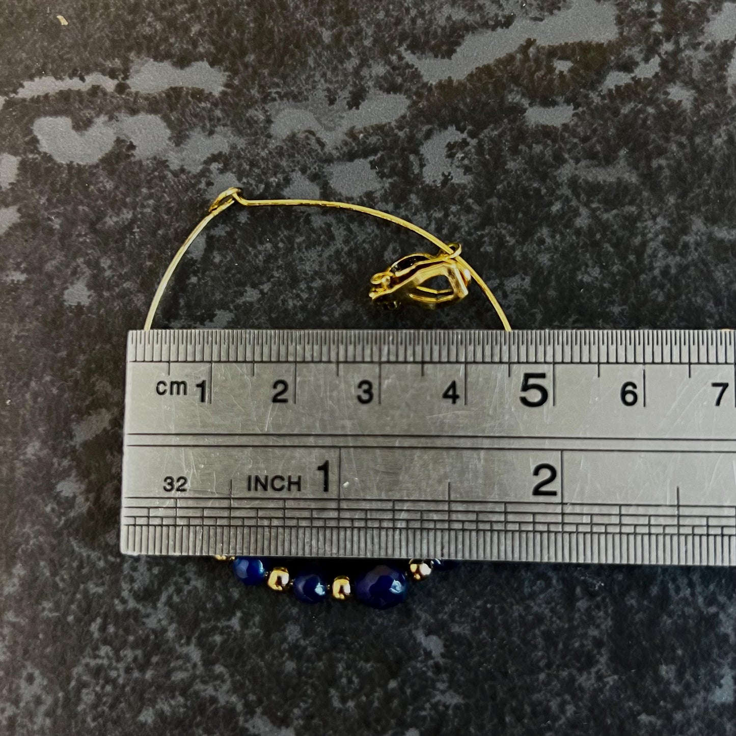 Navy & Gold Medium Indian Clip on Nose Ring - Slightly Imperfect - Clip On Added For Non-Piericing/Nath /Indian Nose Jeweller