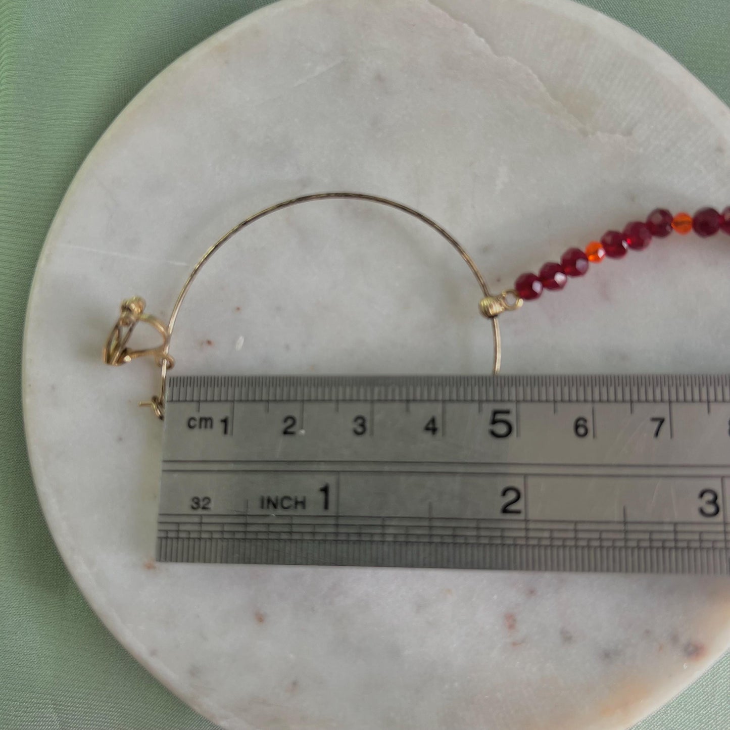 Large Maroon & Orange Clip On Nose Ring - Left Side Only - Slightly Imperfect/Nose Rings/Indian/Pakistani style /Indian Nose Jewellery