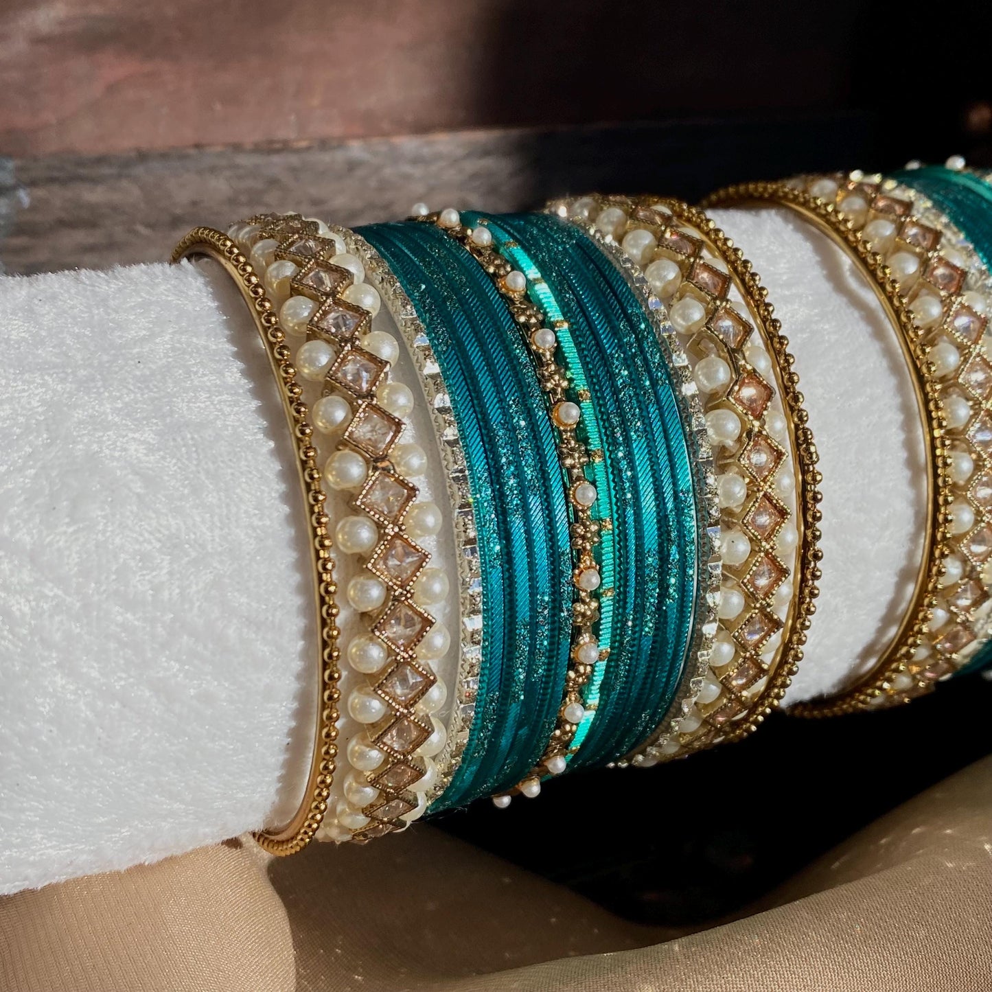 Teal Small Bangle Set Both Arms - 2.6/Teal Bangles/