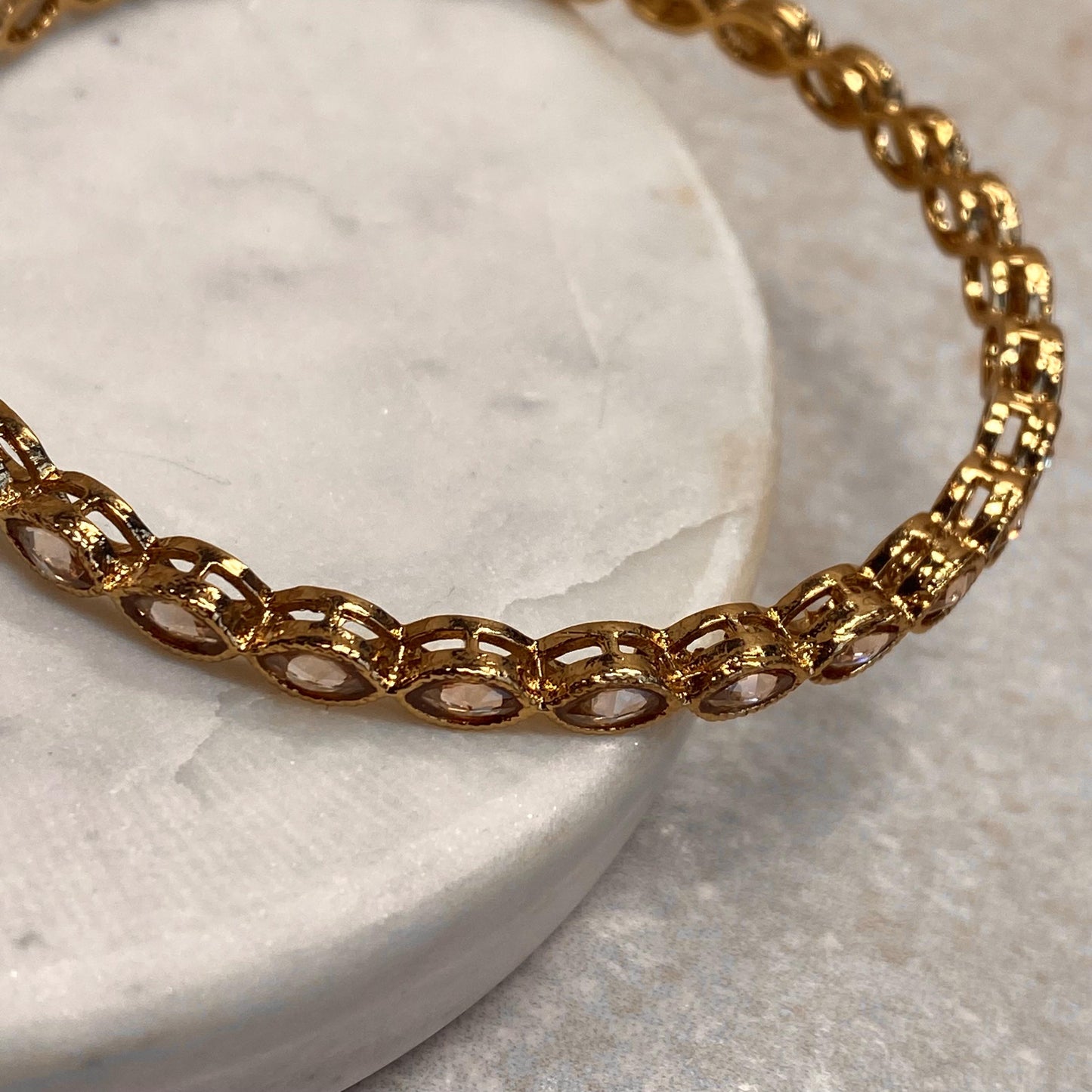 Antique Gold Champagne Zircon Crystal High Quality Set of 2 Thin Bangle Bracelets Indian Pakistani Bollywood Fashion Jewellery Gift for Her