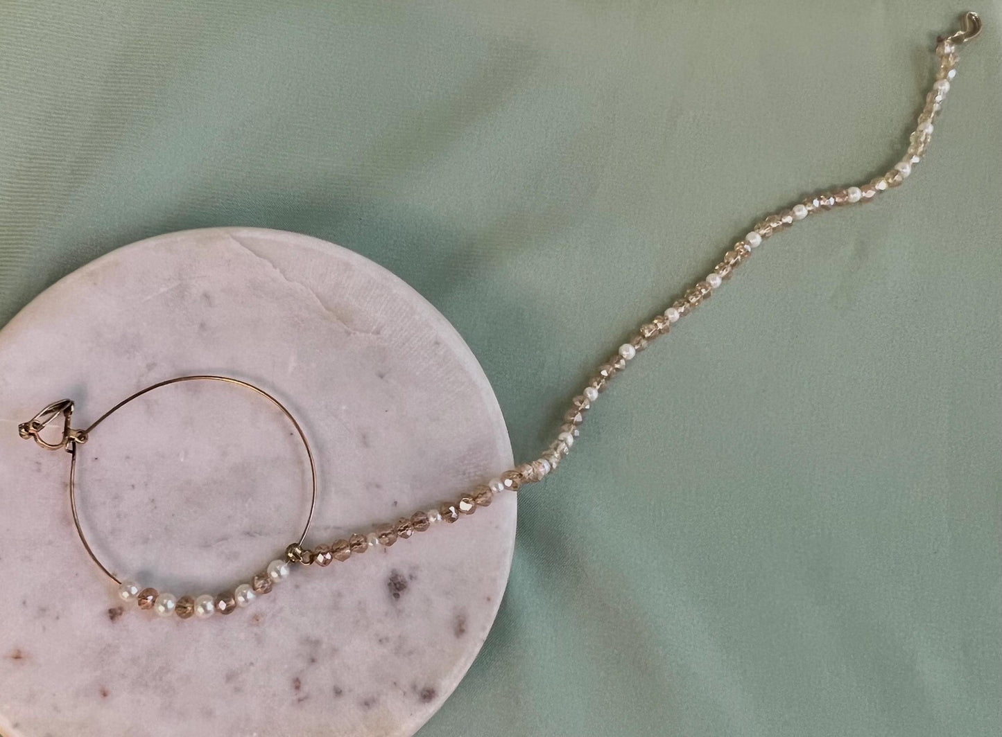 Large Champagne Clip On Nose Ring - Left Side Only - Slightly Imperfect/Gift for Women/Indian/Pakistani style/Nath /Indian Nose Jewellery