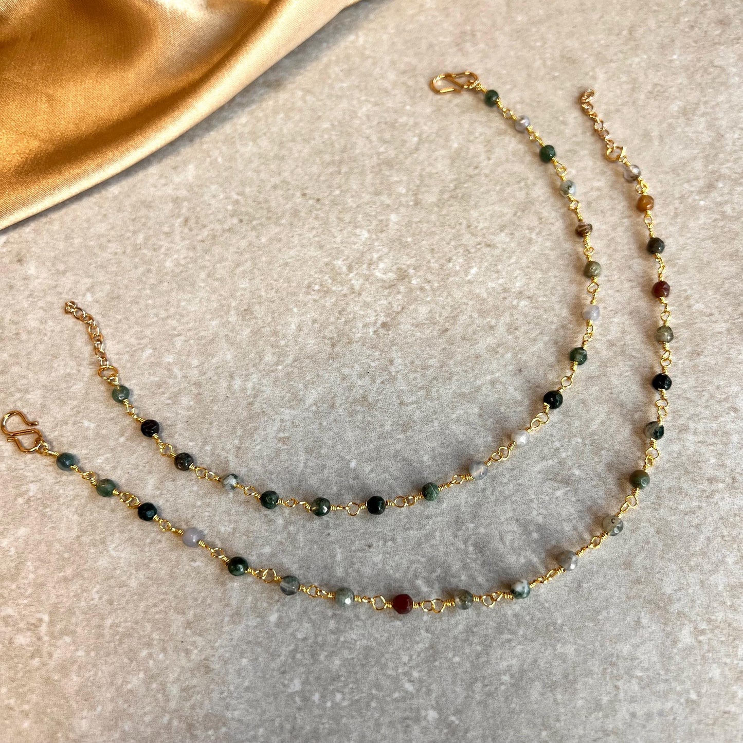 Unique Stone Anklet /Indian/ Pakistani Style Jhanjra/ Foot Accessory