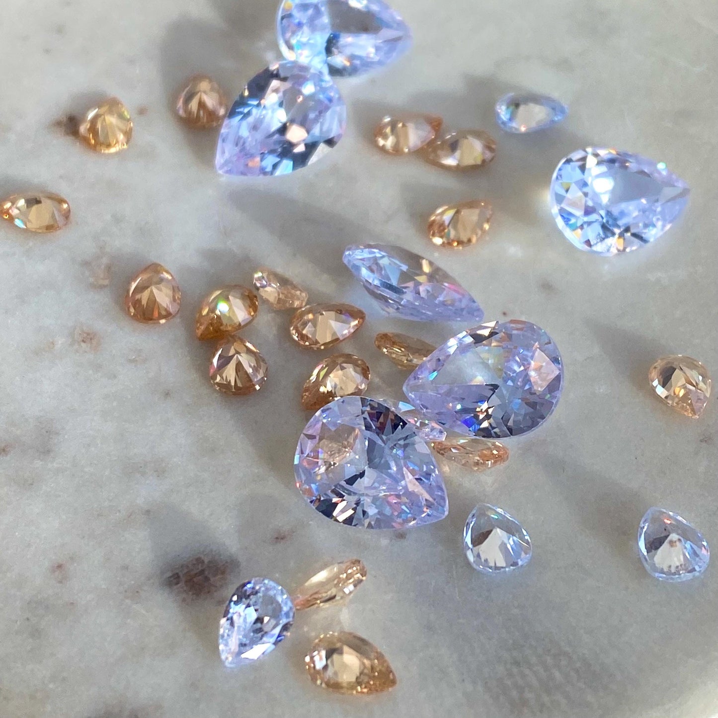 Zircon Crystal Clear Champagne Jewellery Making High Quality Sparkly Fashion Design Jewellery Tear Drop Stones Arts Craft Project