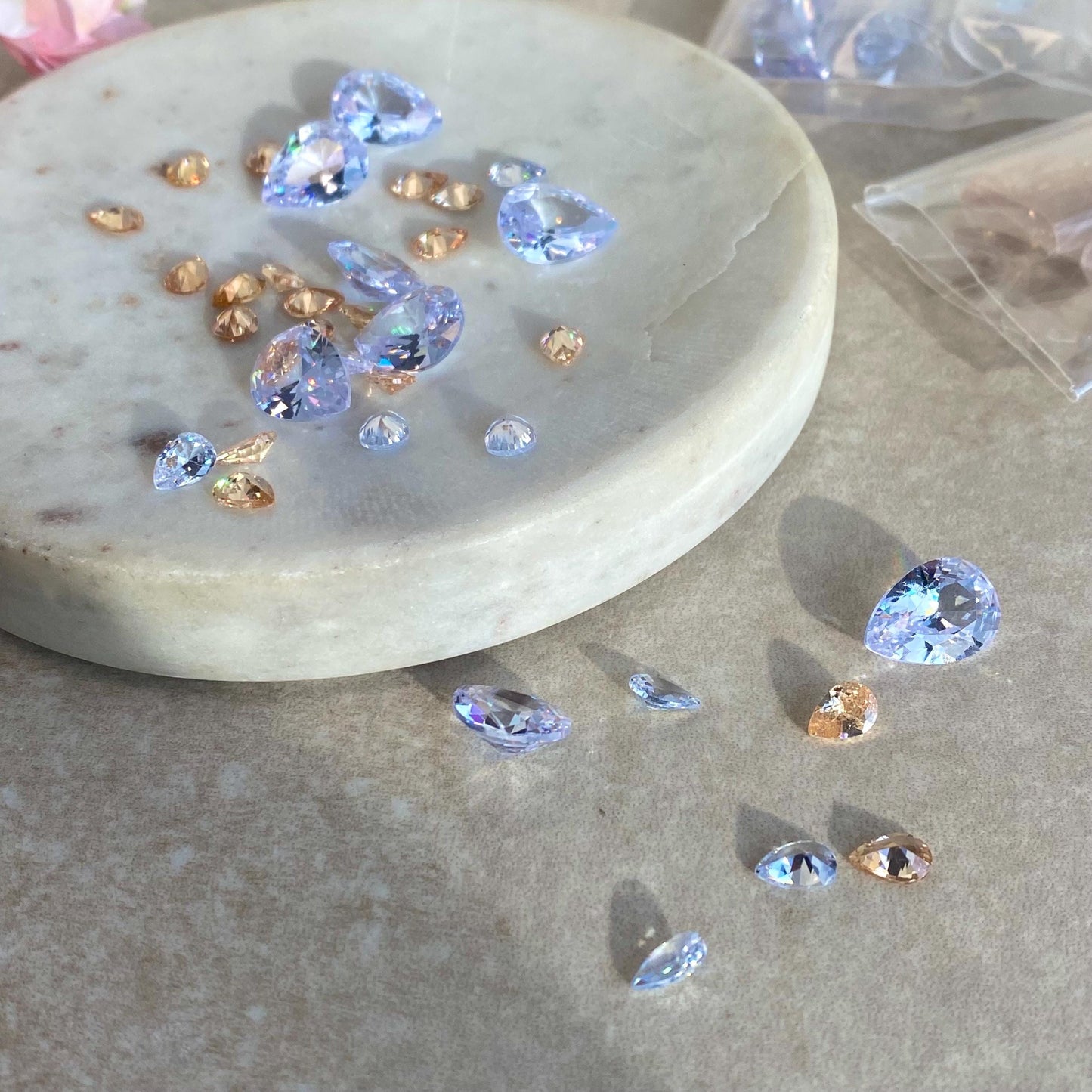 Zircon Crystal Clear Champagne Jewellery Making High Quality Sparkly Fashion Design Jewellery Tear Drop Stones Arts Craft Project