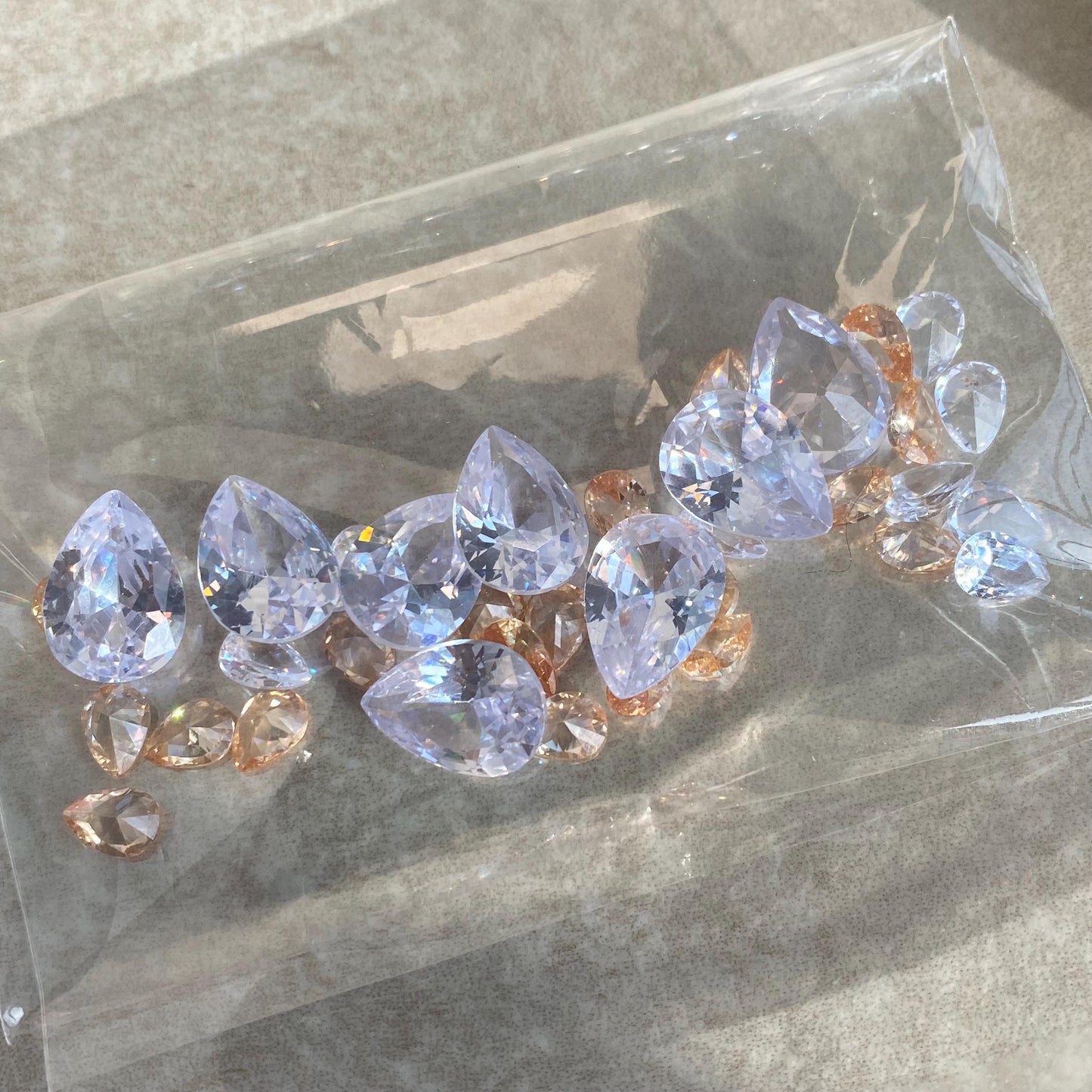 Zircon Crystal Clear Champagne Jewellery Making High Quality Sparkly Fashion Design Jewellery Tear Drop Stones Arts Craft Project
