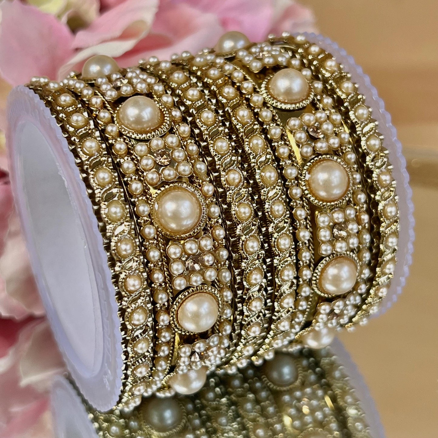 Small Pearly Bangle Set Both Arms - 2.6/Indian/ Pakistani/Jewelley/ Fashion Bracelet